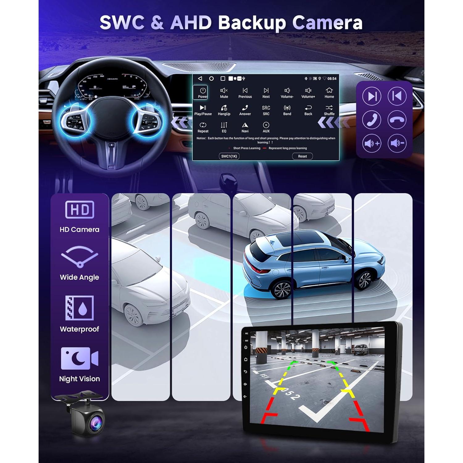 Estéreo de coche Podofo 9" con CarPlay y Android Auto para Honda Civic 2001-2005