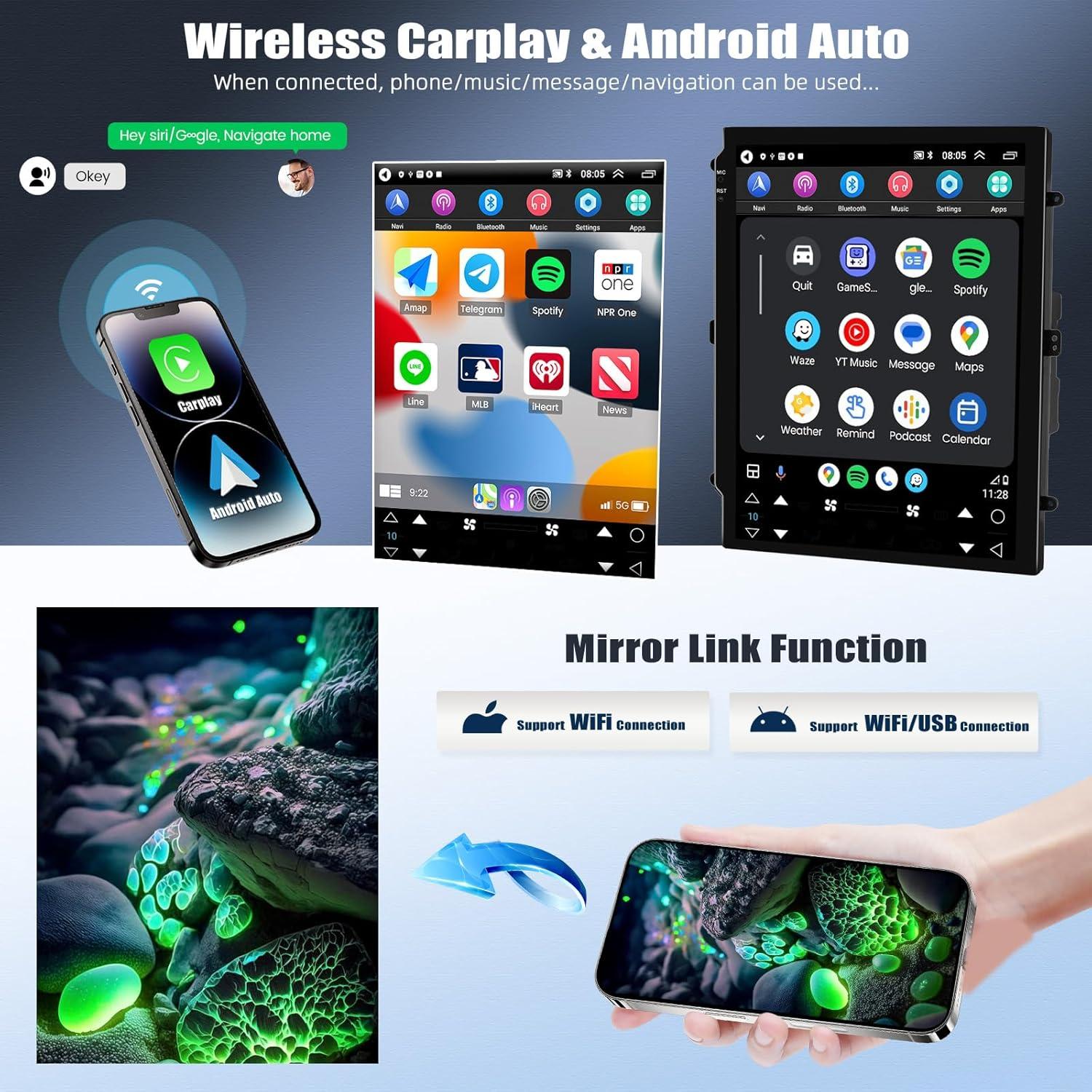 Estéreo de Coche Android 15 OiLiehu 2G+64G para Ford Fusion 2013-2019