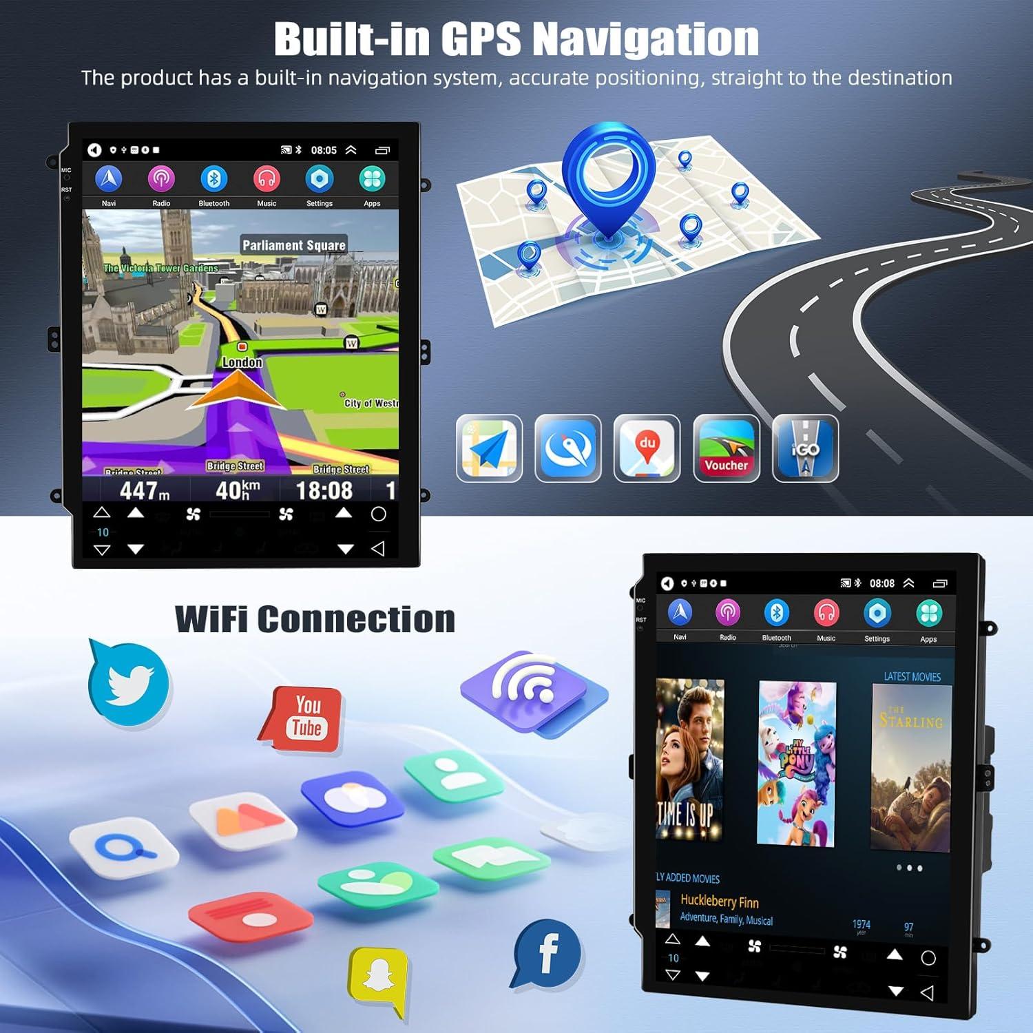 Estéreo de Coche Android 15 OiLiehu 2G+64G para Ford Fusion 2013-2019