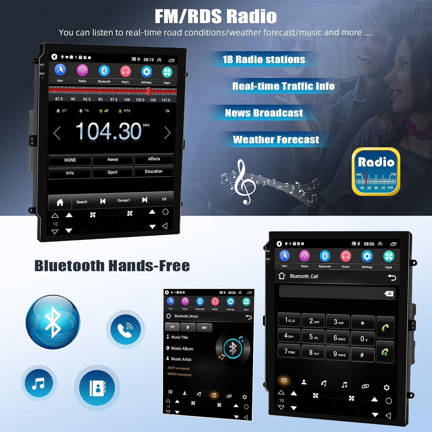 Estéreo de Coche Android 15 OiLiehu 2G+64G para Ford Fusion 2013-2019