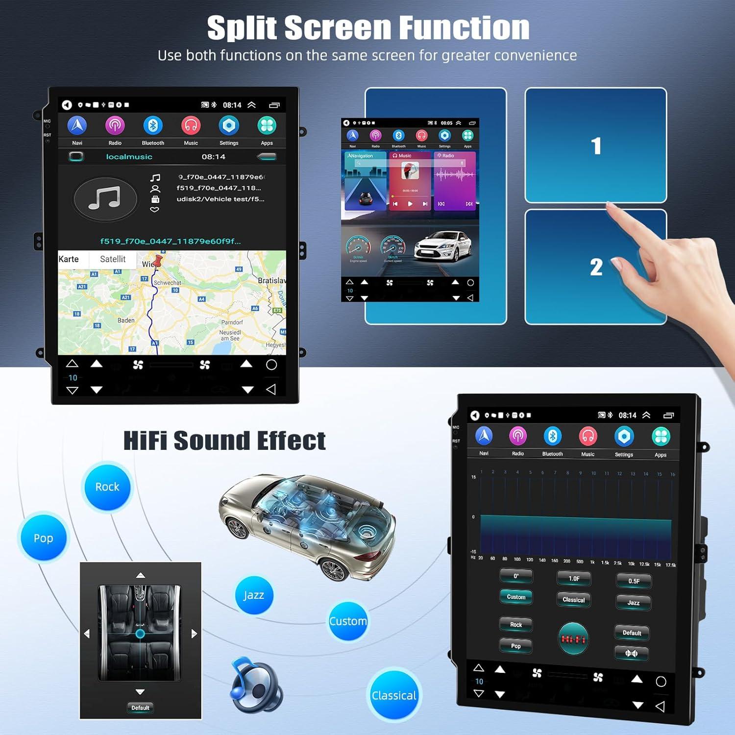 Estéreo de Coche Android 15 OiLiehu 2G+64G para Ford Fusion 2013-2019