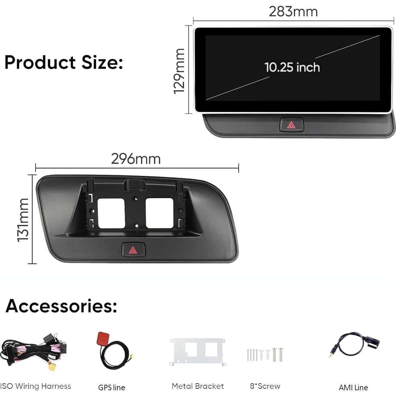 Pantalla Táctil 10.25" HD NAVIVOX para Audi Q5 2009-2016