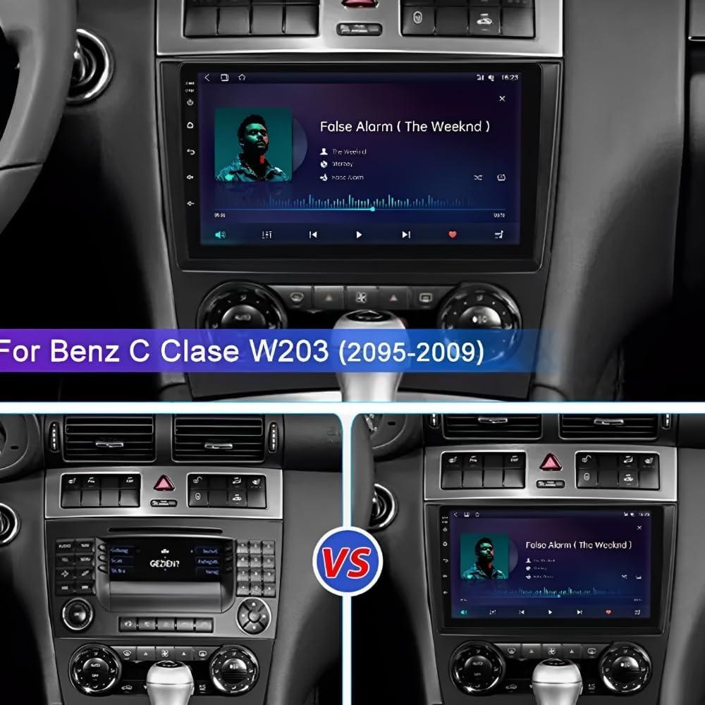 Estéreo de Coche Android 14 9" para Mercedes Clase C W203