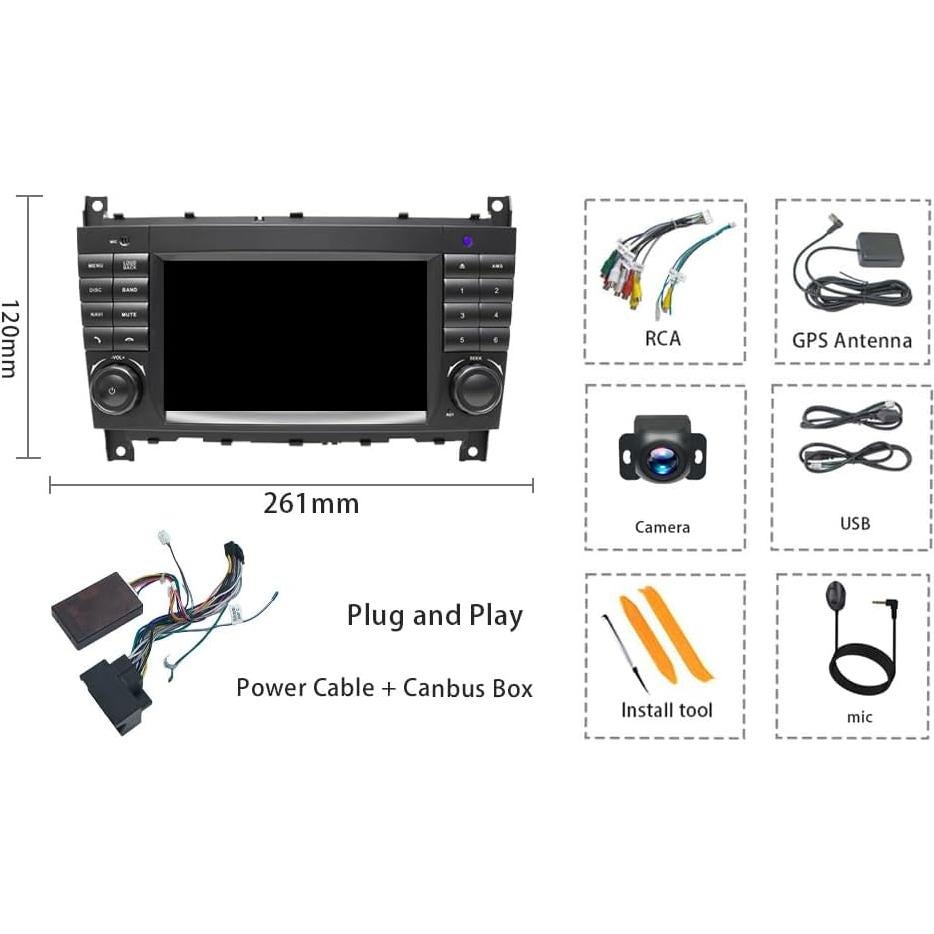 Estéreo de Coche Uckazy 7" Android 13 2+64GB GPS para Mercedes