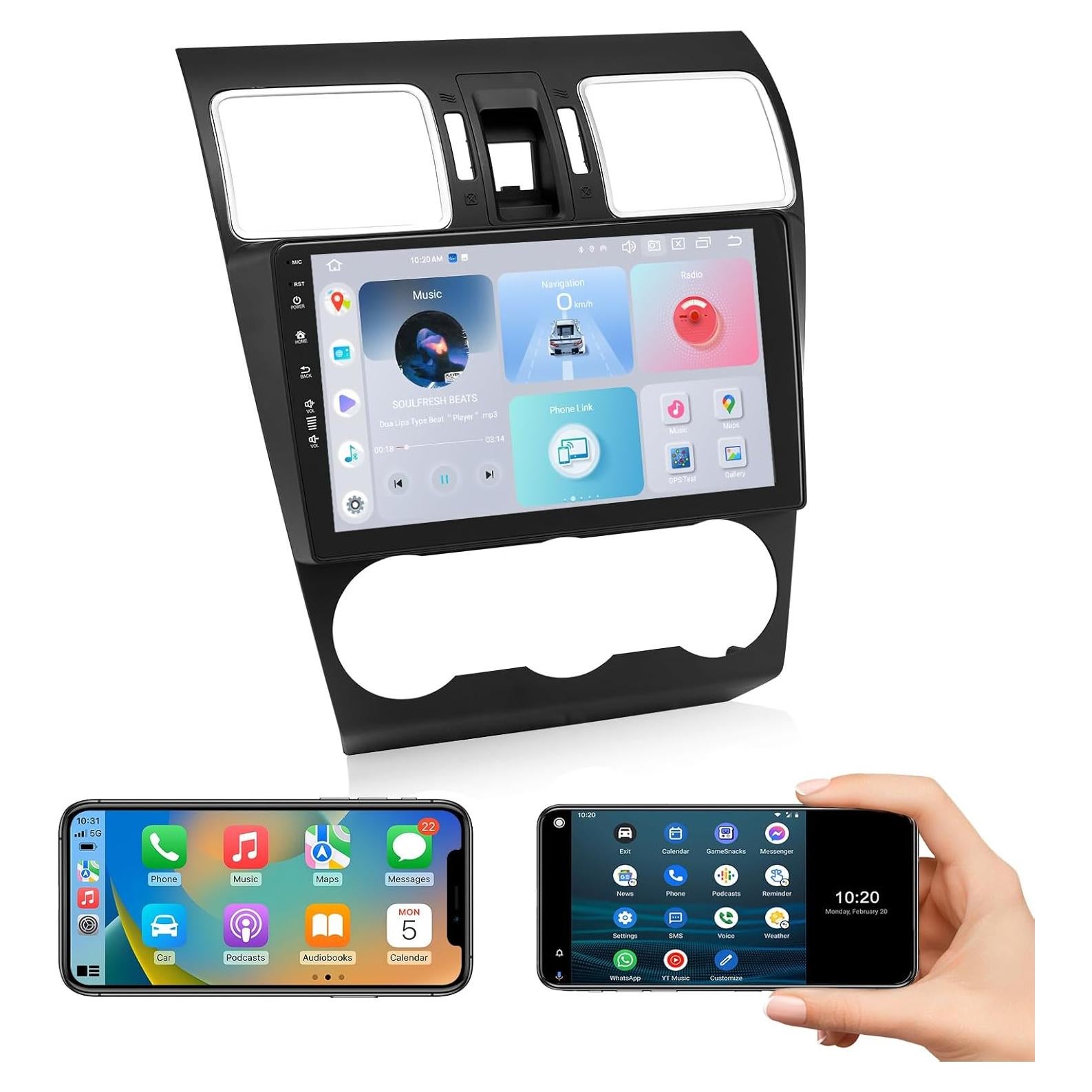 Estéreo de Coche Roadanvi X12 para Subaru Forester y WRX 2016-2021, 9" QLED, Carplay, Android Auto, GPS 4G LTE