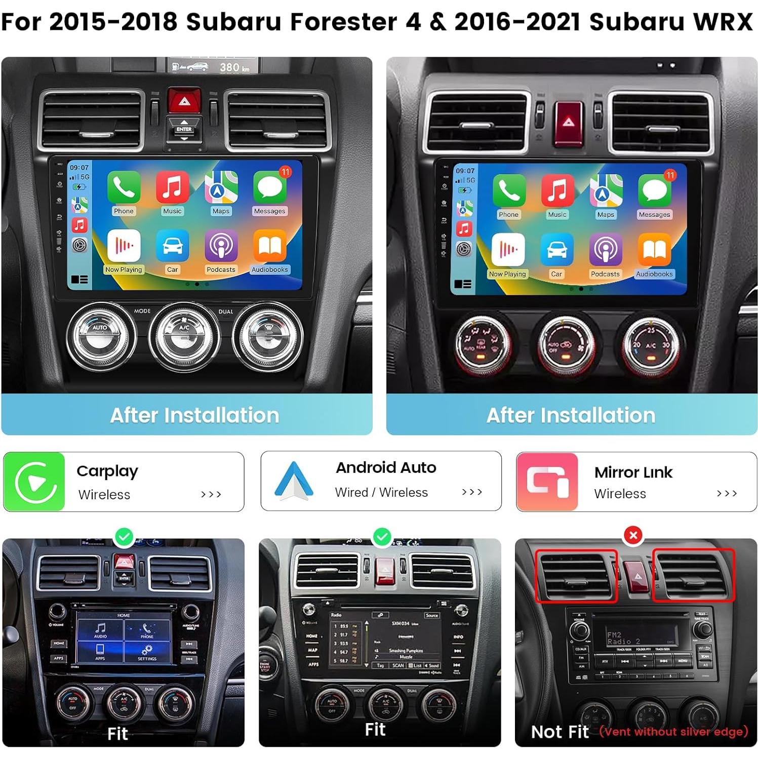 Estéreo de Coche Roadanvi X12 para Subaru Forester y WRX 2016-2021, 9" QLED, Carplay, Android Auto, GPS 4G LTE