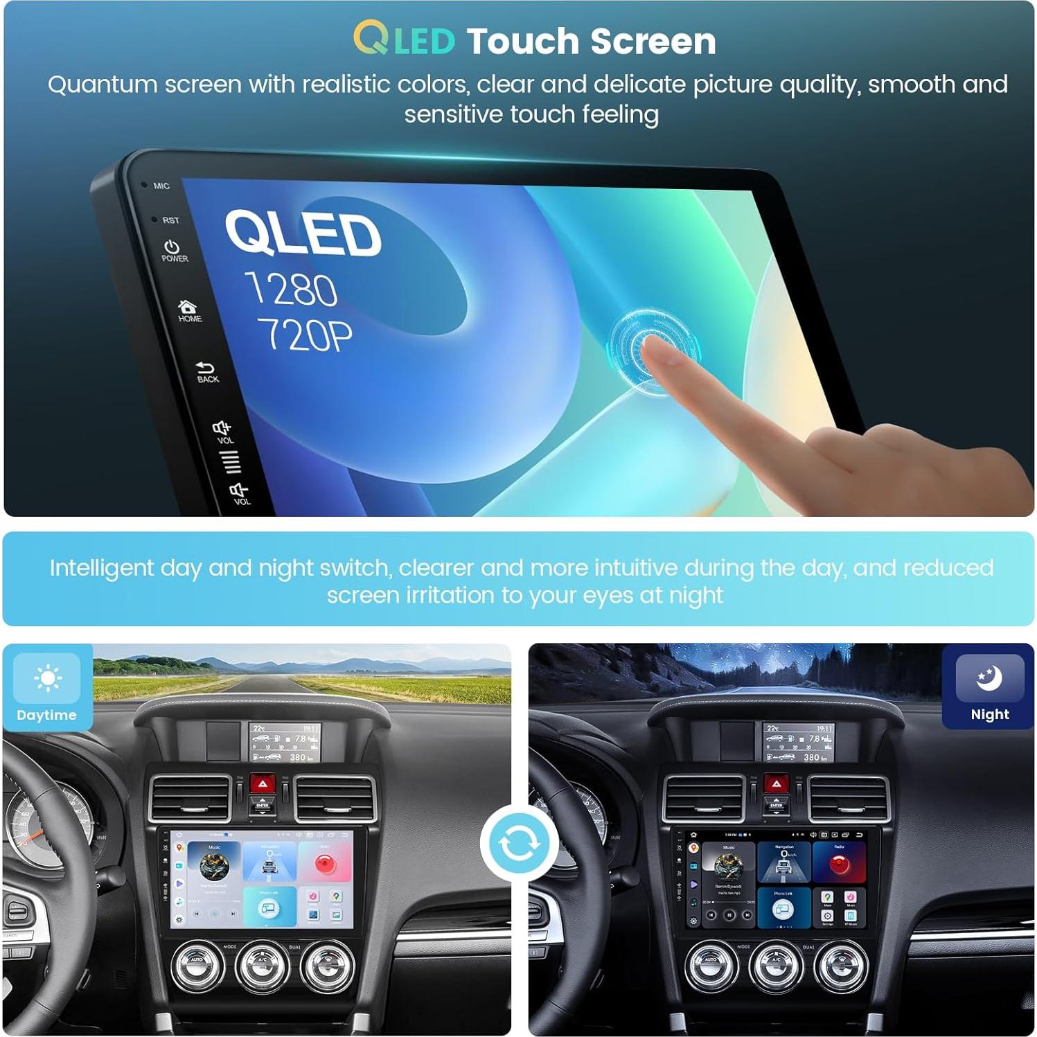 Estéreo de Coche Roadanvi X12 para Subaru Forester y WRX 2016-2021, 9" QLED, Carplay, Android Auto, GPS 4G LTE