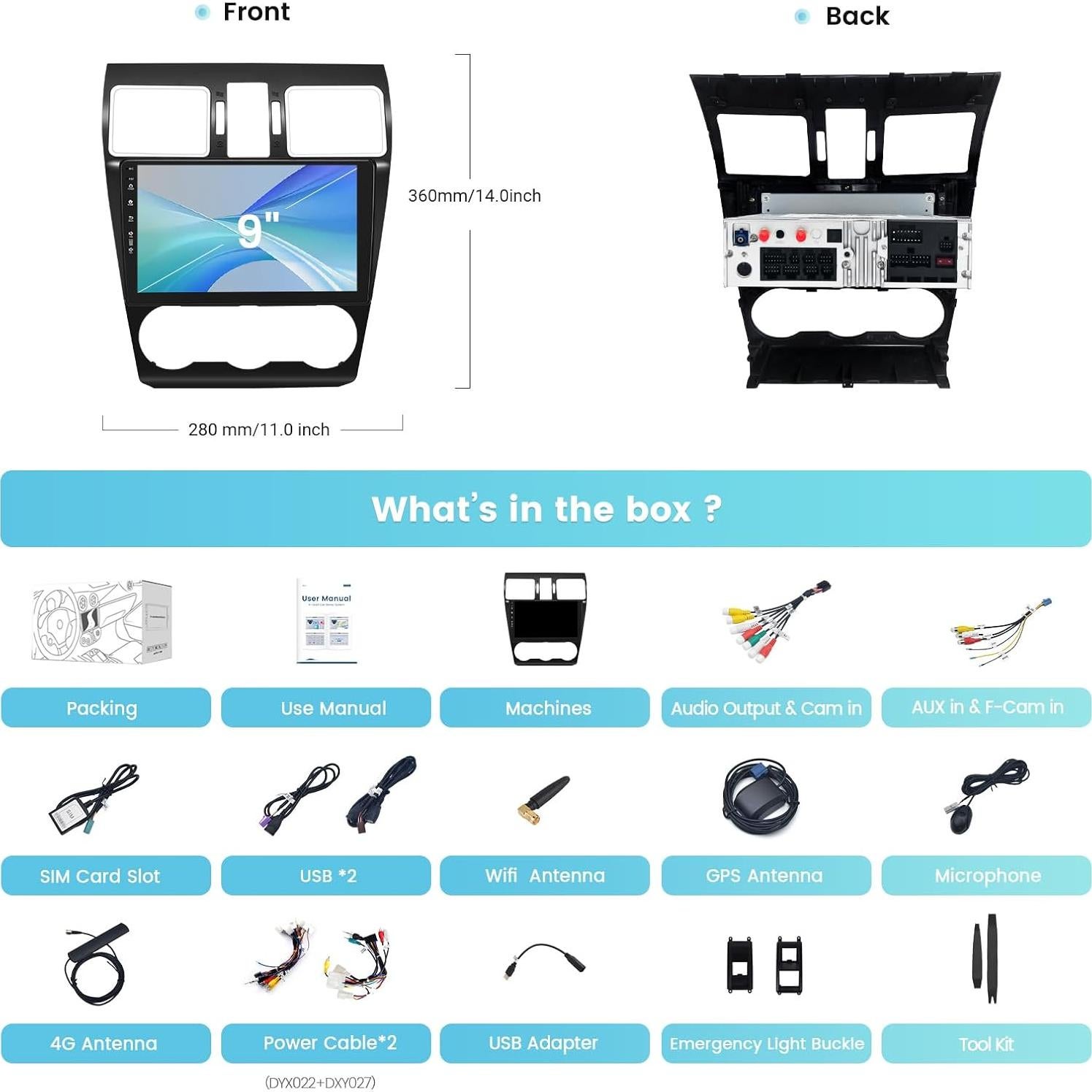 Estéreo de Coche Roadanvi X12 para Subaru Forester y WRX 2016-2021, 9" QLED, Carplay, Android Auto, GPS 4G LTE