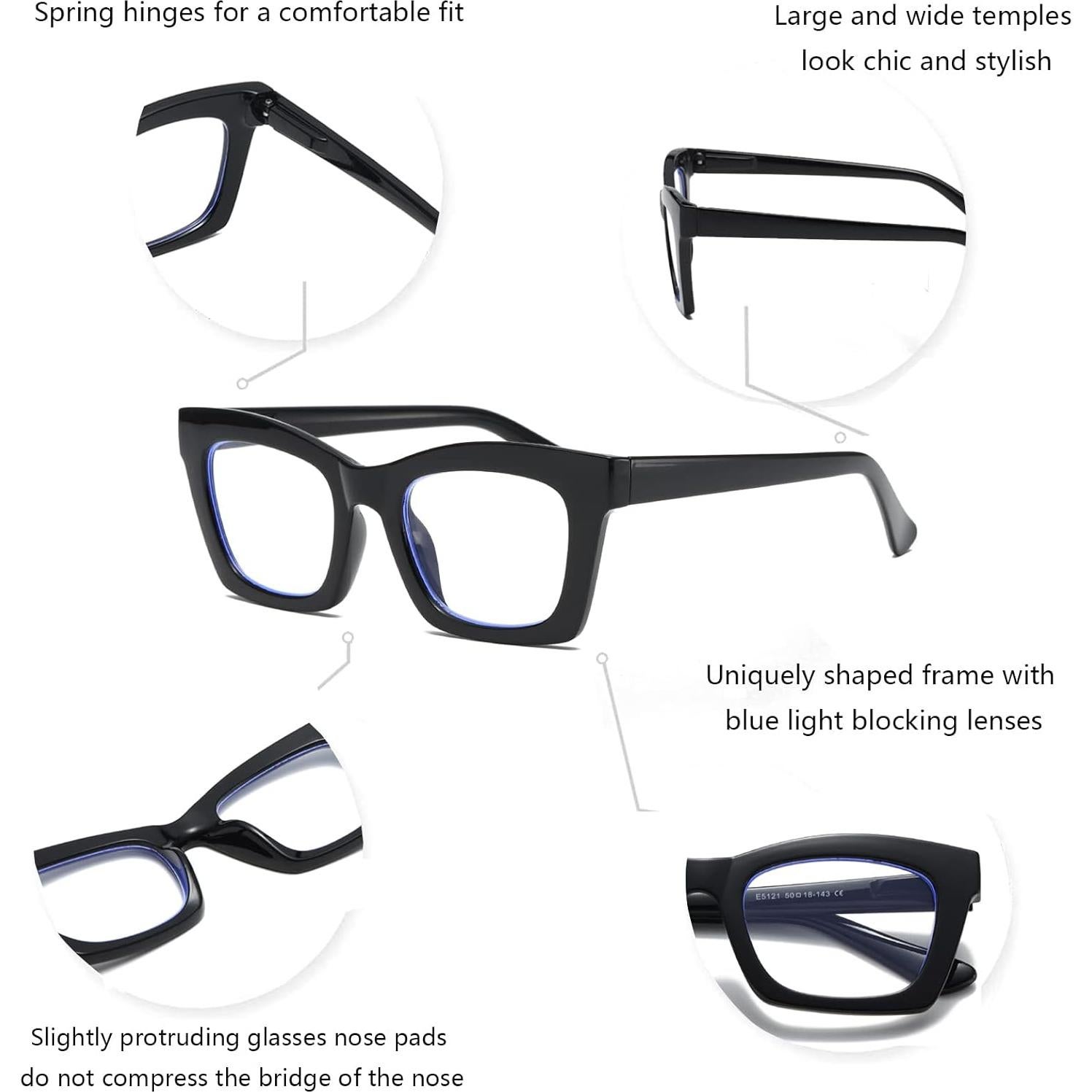 Gafas de Lectura Hubeye 5 Pares +2.5 Dioptrías Anti-Luz Azul