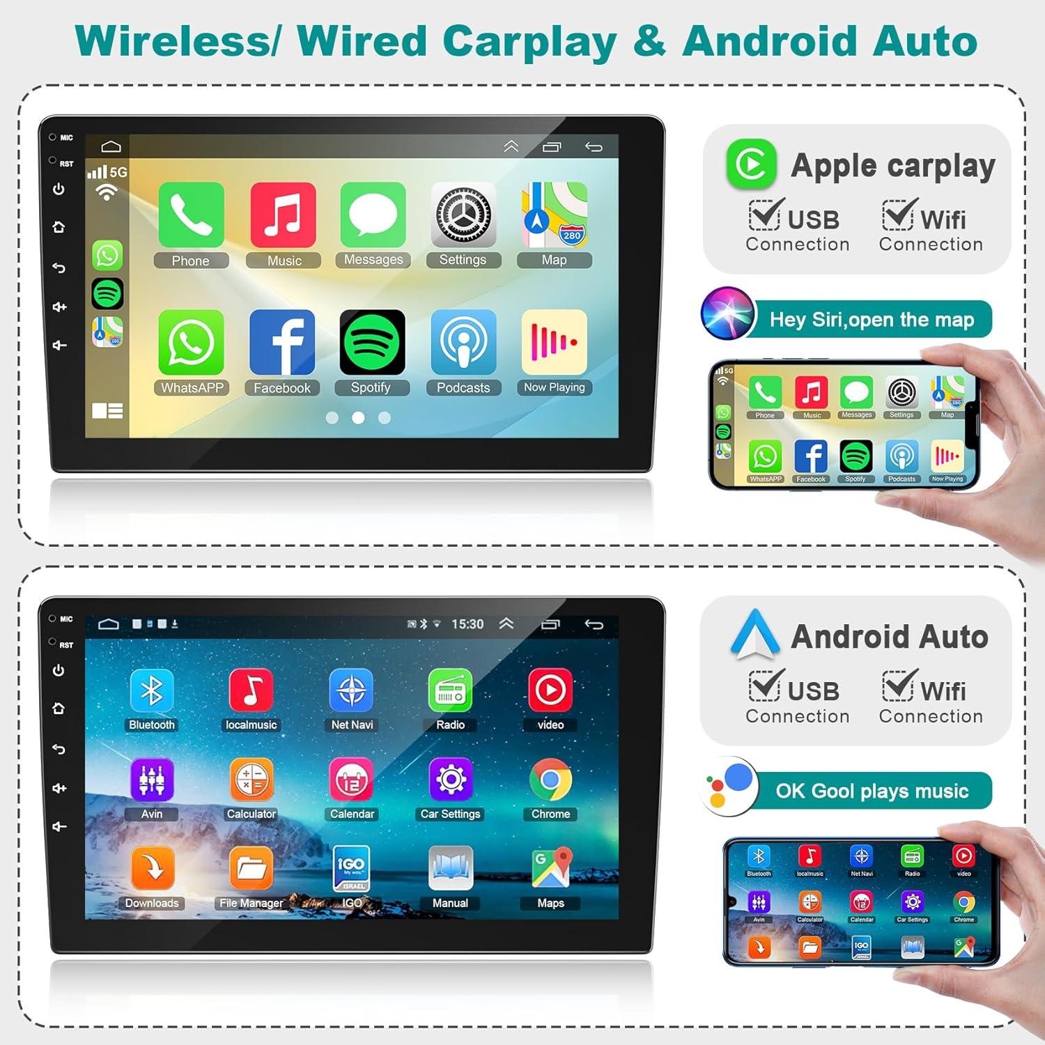 Estéreo Doble Din Electrosmart 9" QLED Android 13 GPS Bluetooth