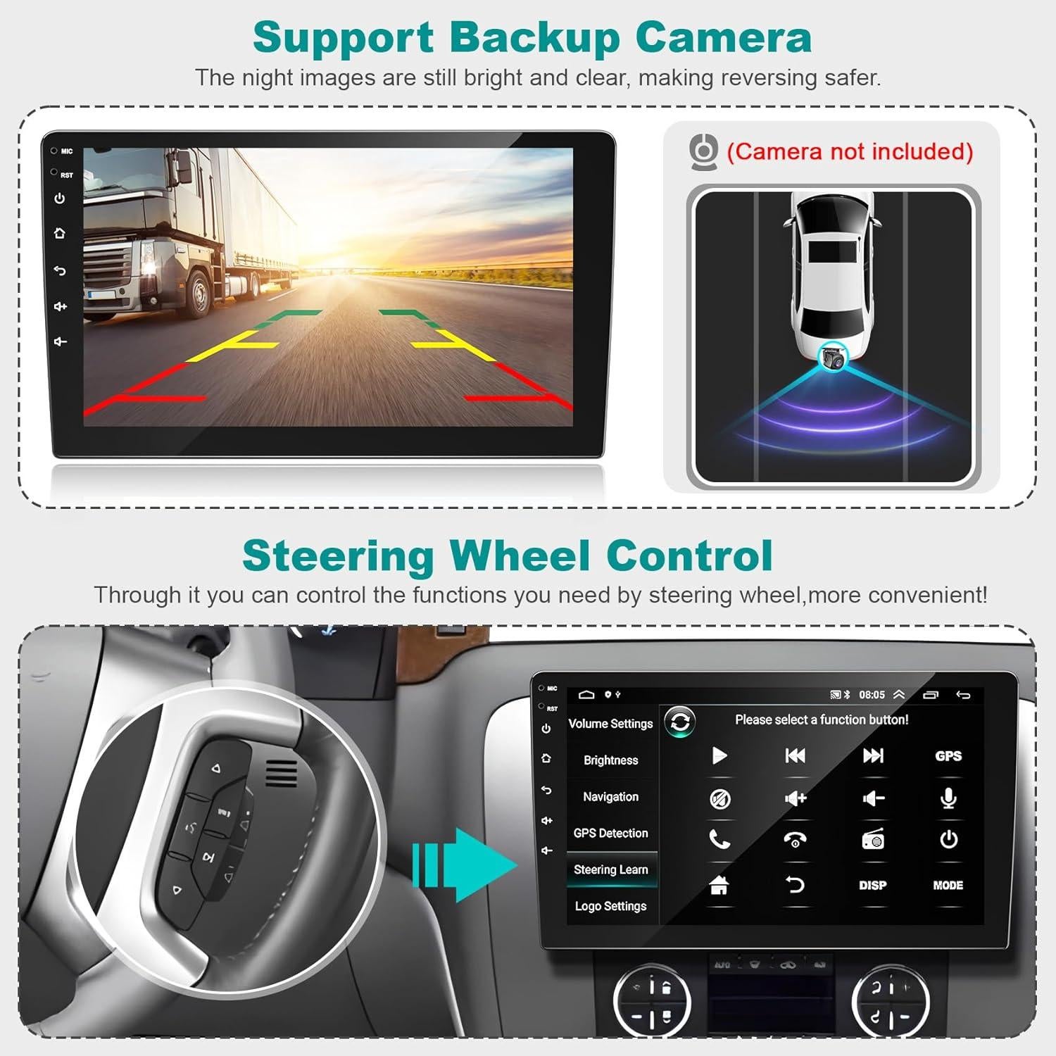 Estéreo Doble Din Electrosmart 9" QLED Android 13 GPS Bluetooth