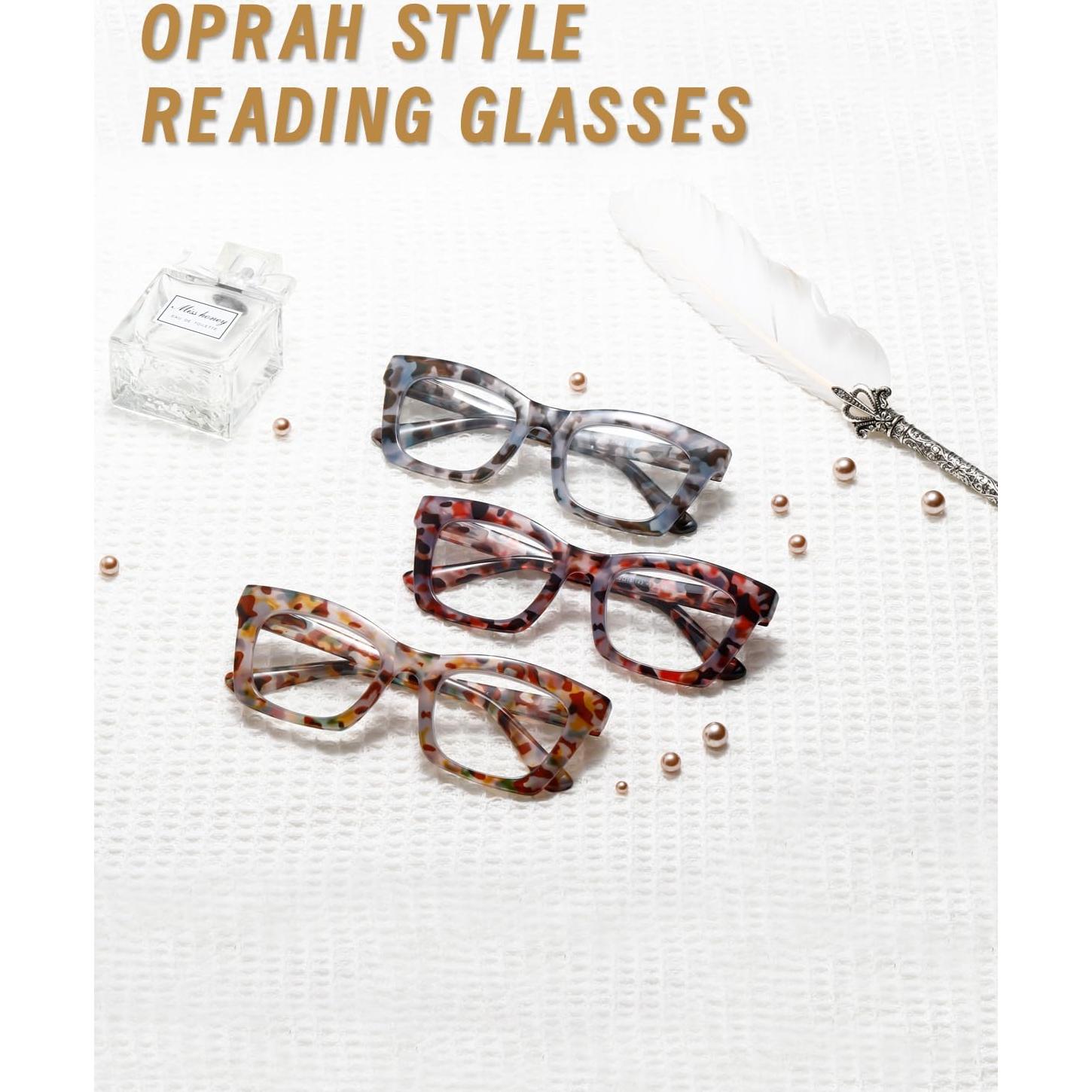 Gafas de Lectura Hubeye Estilo Oprah Bloqueo Luz Azul +3.0