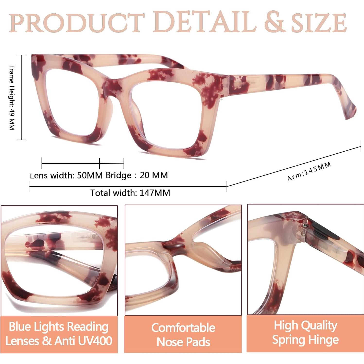 Gafas de Lectura Hubeye 5 Pares +1.5 Dioptrías Anti-Luz Azul