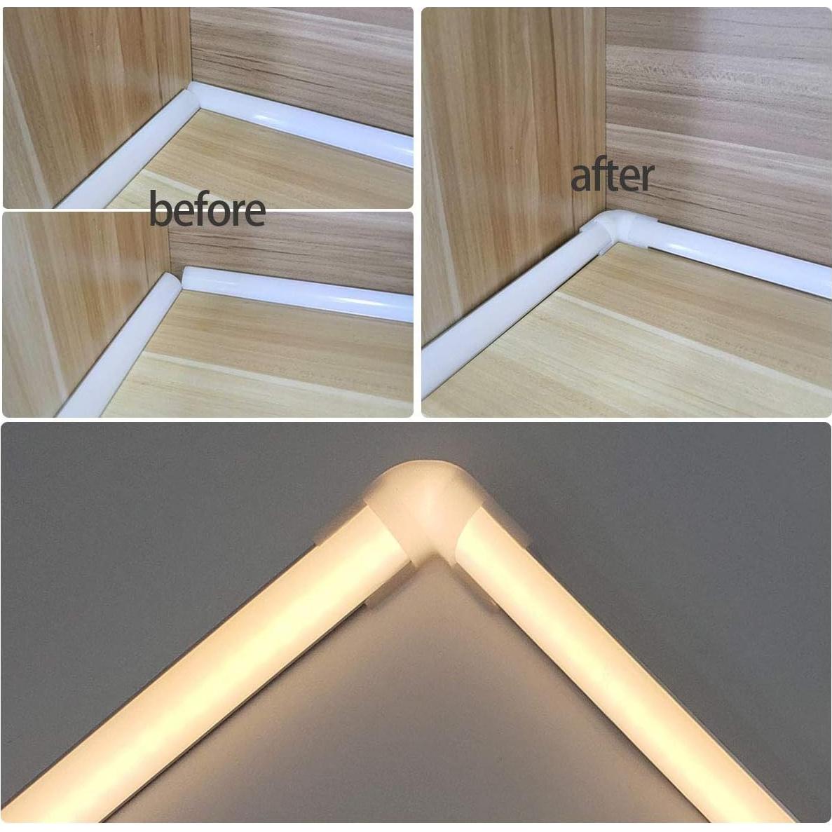 Conector de Esquina LED HAMRVL 45x45mm para Canal de Aluminio