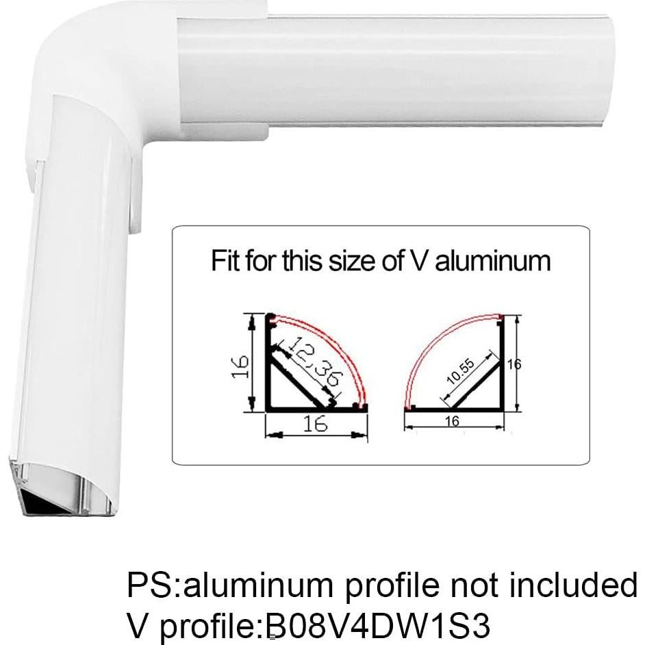 Conector de Esquina LED HAMRVL 45x45mm para Canal de Aluminio
