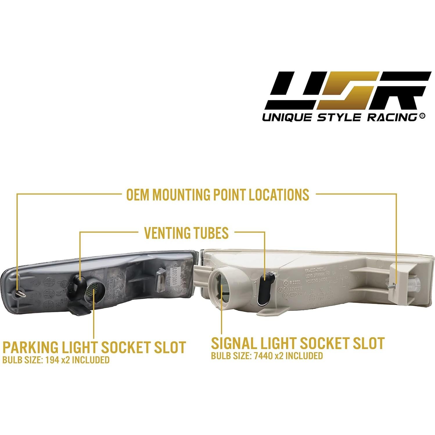 Luces de Parachoques Delante USR para Honda Prelude 92-96 Ahumadas