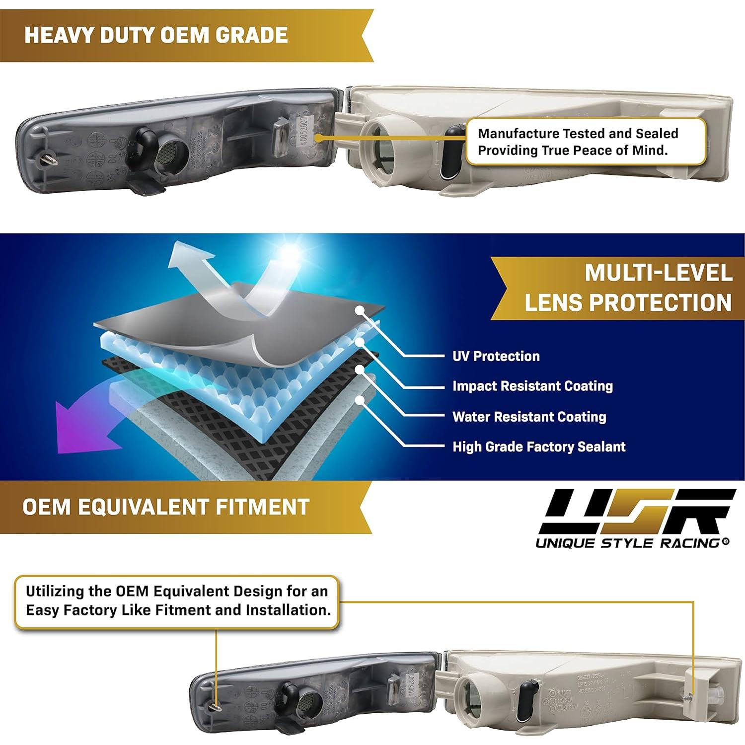 Luces de Parachoques Delante USR para Honda Prelude 92-96 Ahumadas