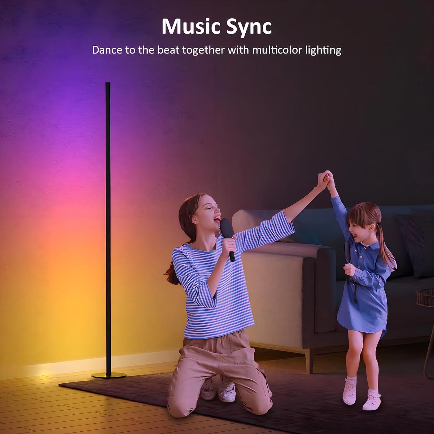 Lámpara de Esquina LED RGB Eastfine 139.7 cm, Control Remoto