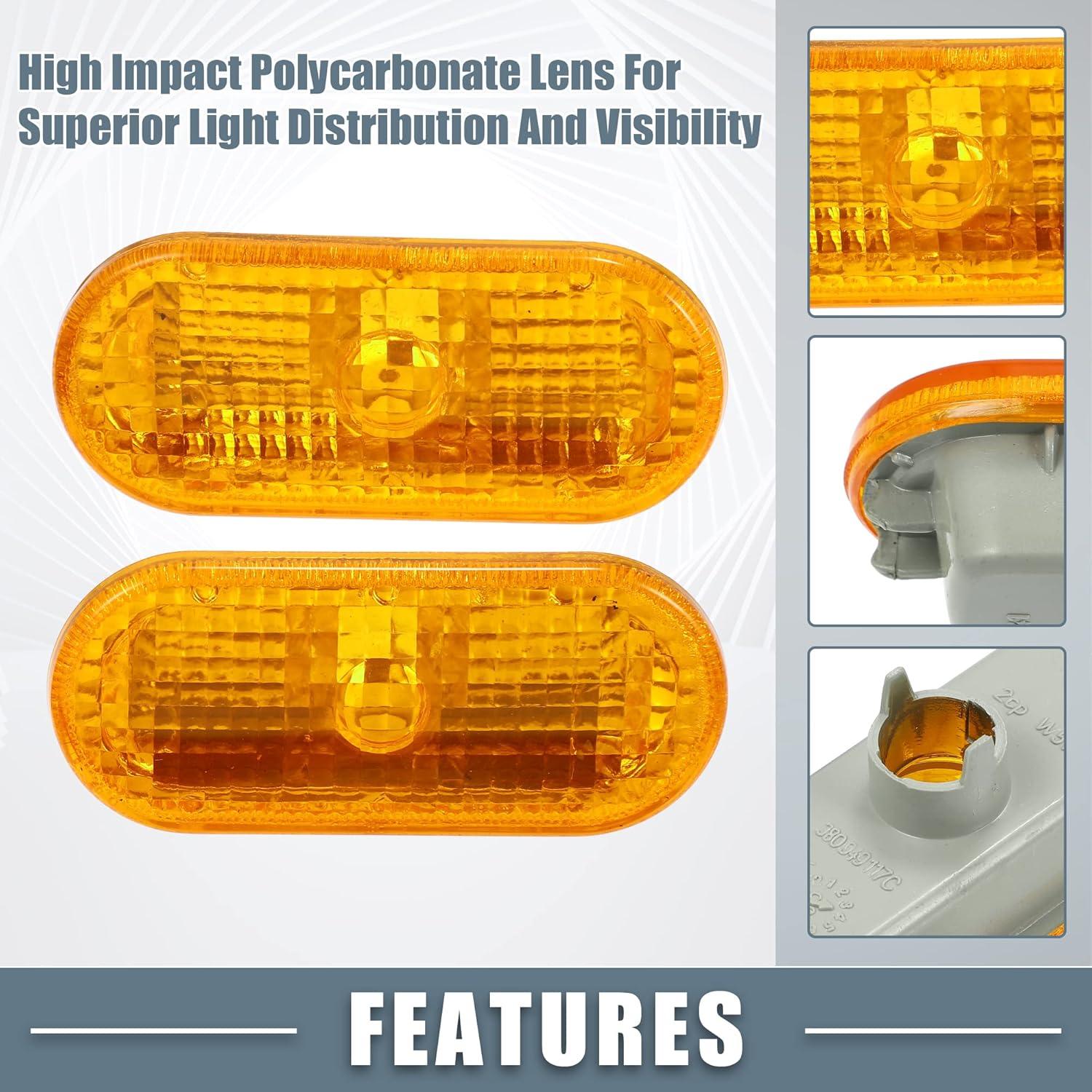 Cubiertas de Luz de Señal Lateral Amarillo ABSOPRO para VW