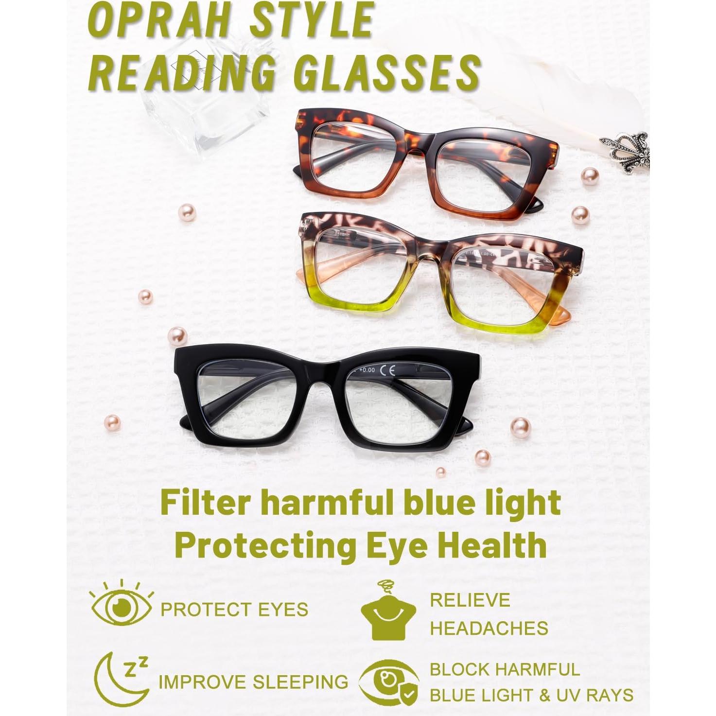 Gafas de lectura Hubeye 3 Pack +1.0 con bloqueo luz azul