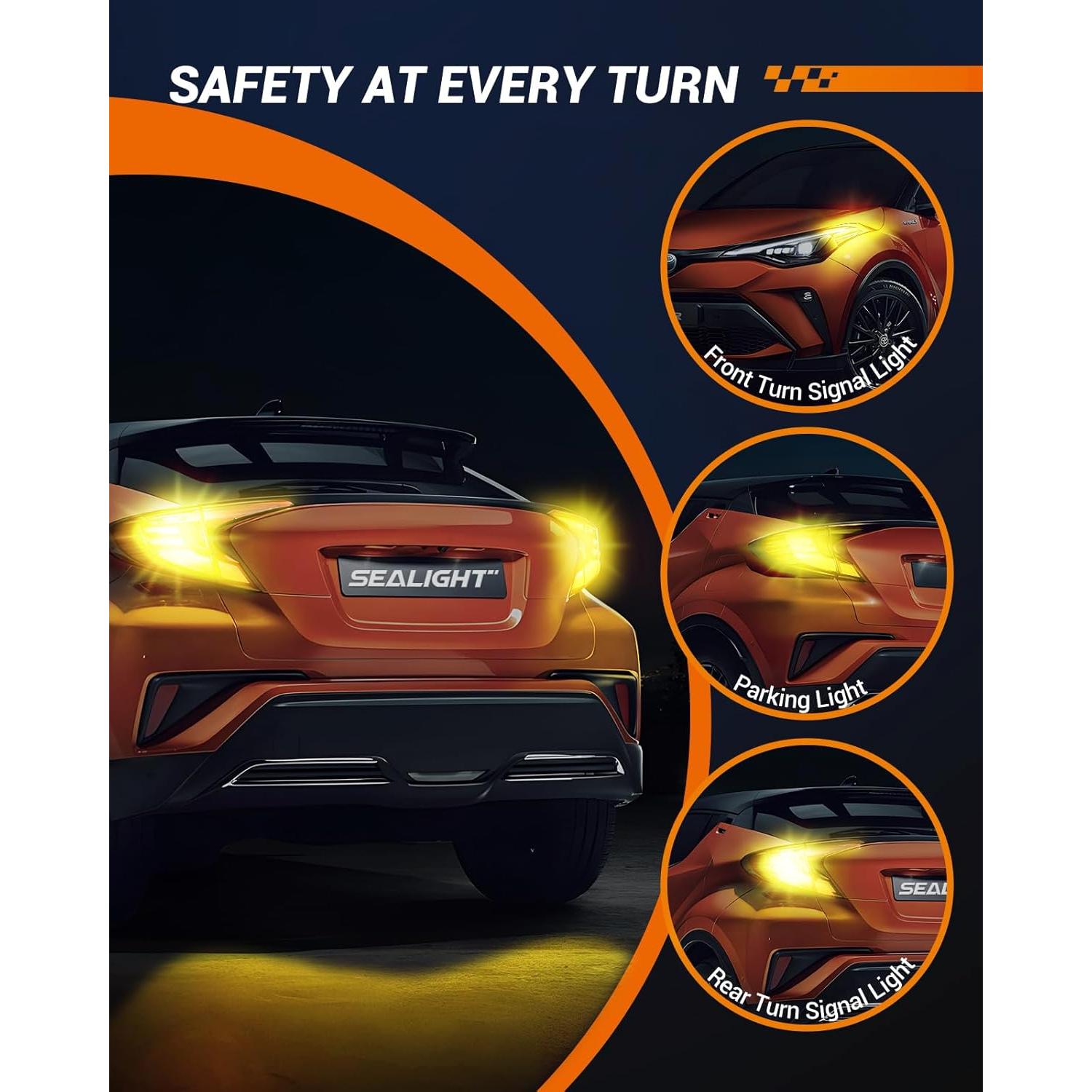 Bombilla LED 3157 SEALIGHT Ámbar 600% Brillo 50000 Horas