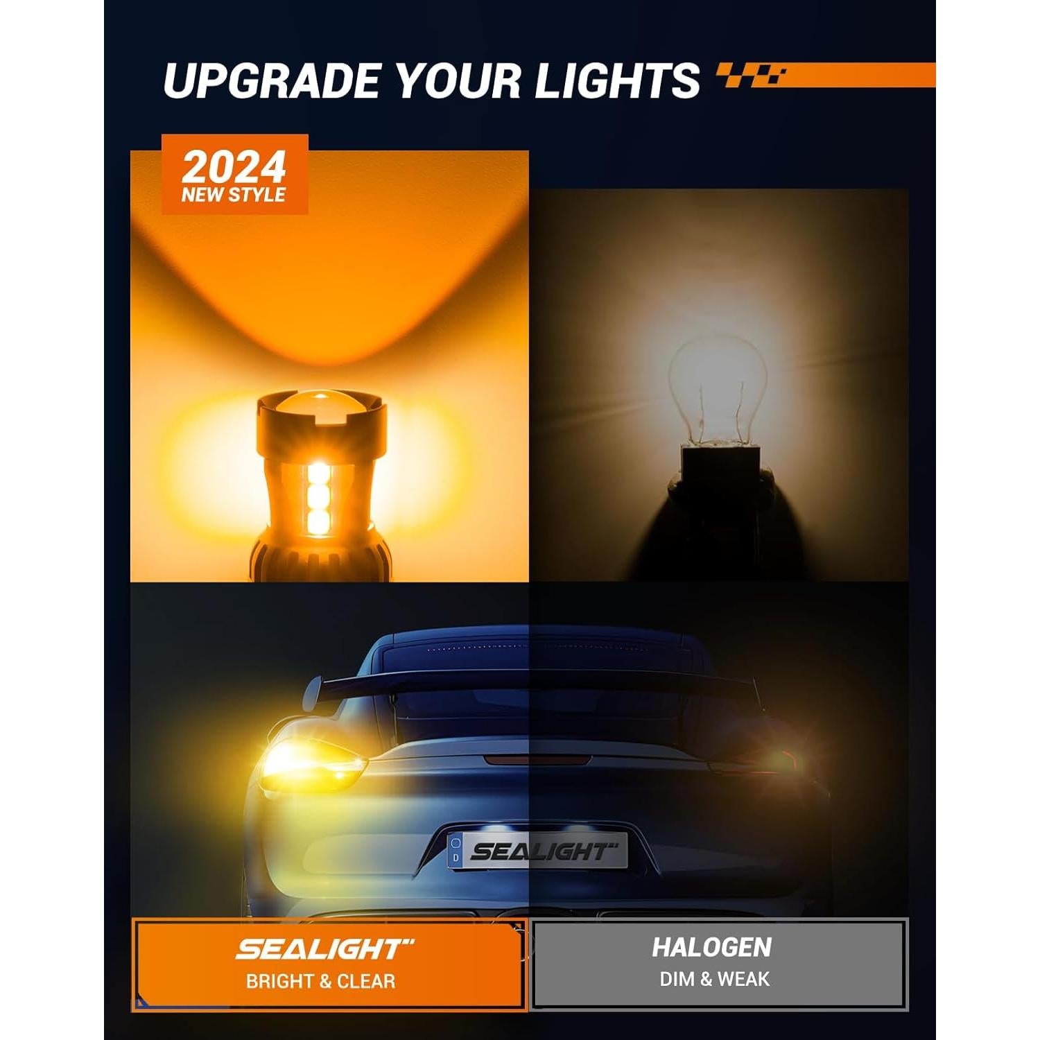 Bombilla LED 3157 SEALIGHT Ámbar 600% Brillo 50000 Horas