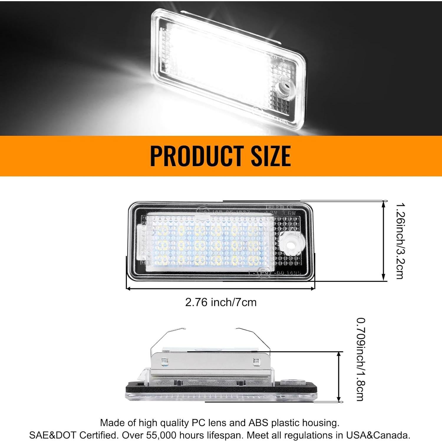 Luces LED de Placa de Licencia Gempro 6000K para Audi A3 A4 A6