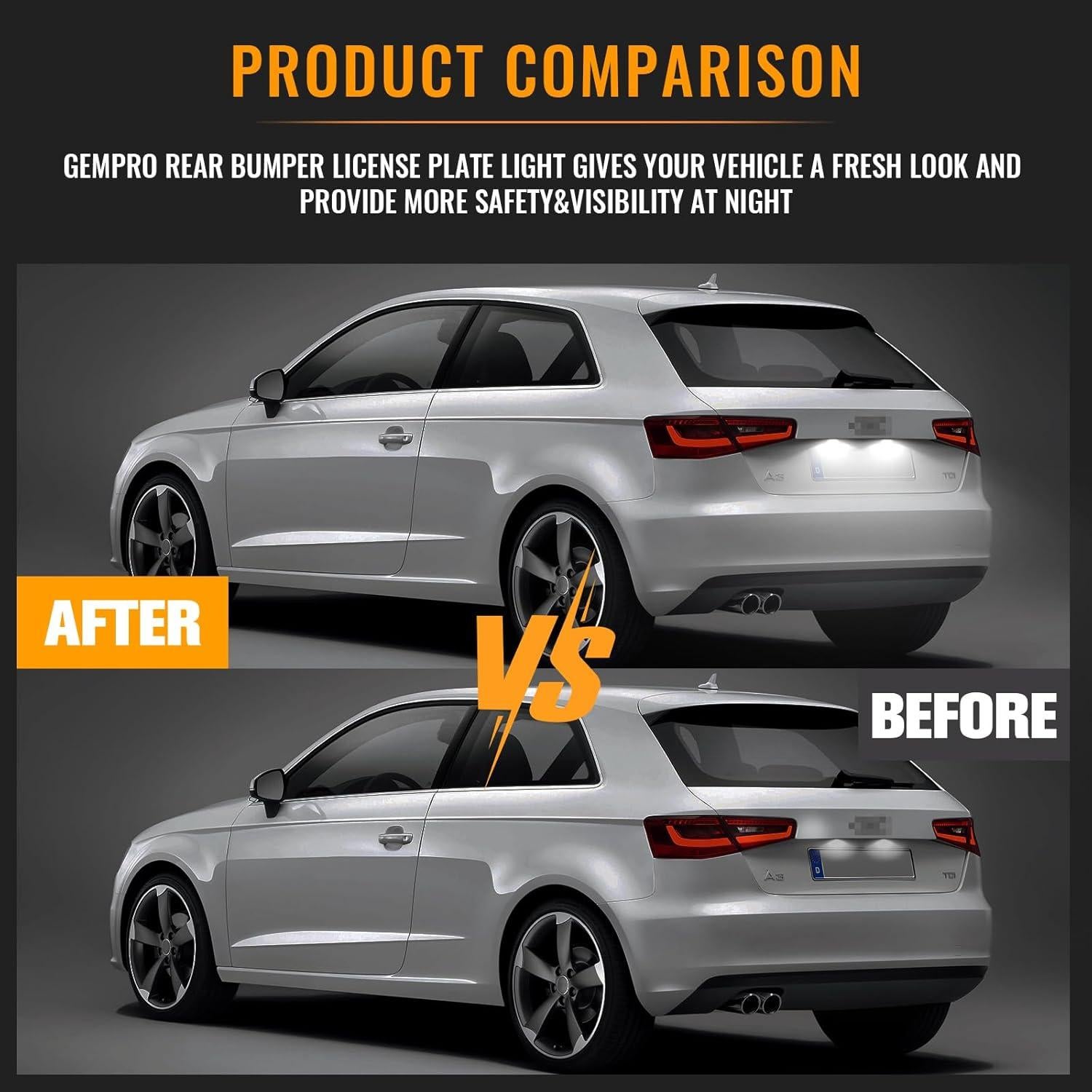 Luces LED de Placa de Licencia Gempro 6000K para Audi A3 A4 A6