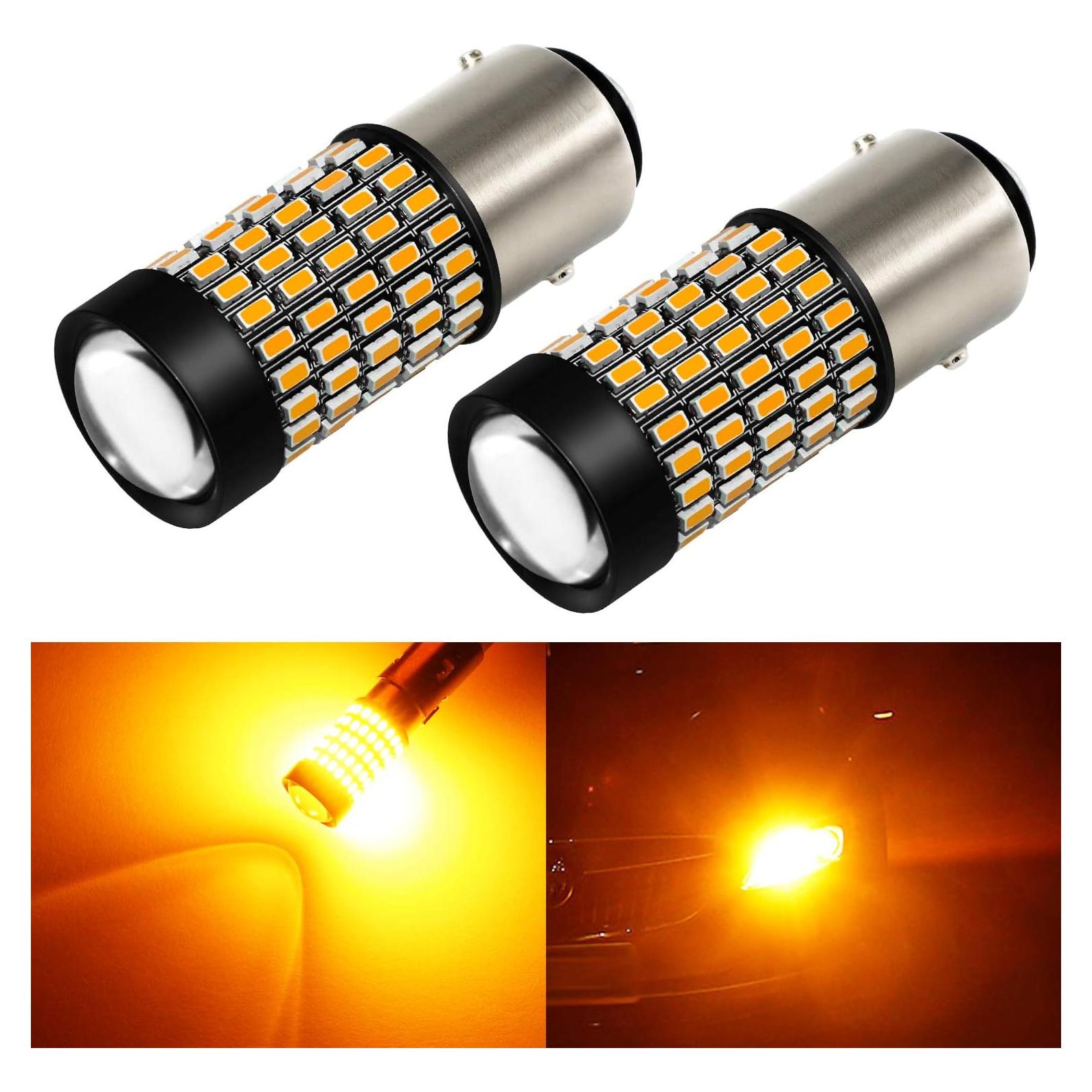 Bombillas LED de Señal de Giro PHINLION 1157 Amarillo Ámbar - Paquete de 2