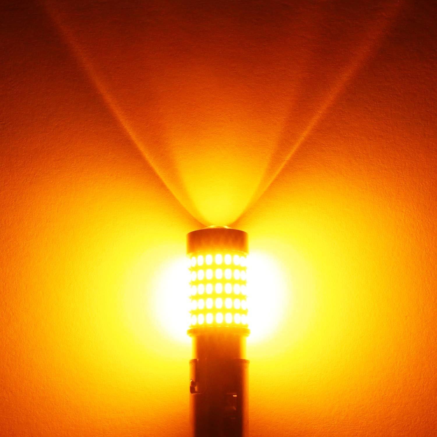 Bombillas LED de Señal de Giro PHINLION 1157 Amarillo Ámbar - Paquete de 2