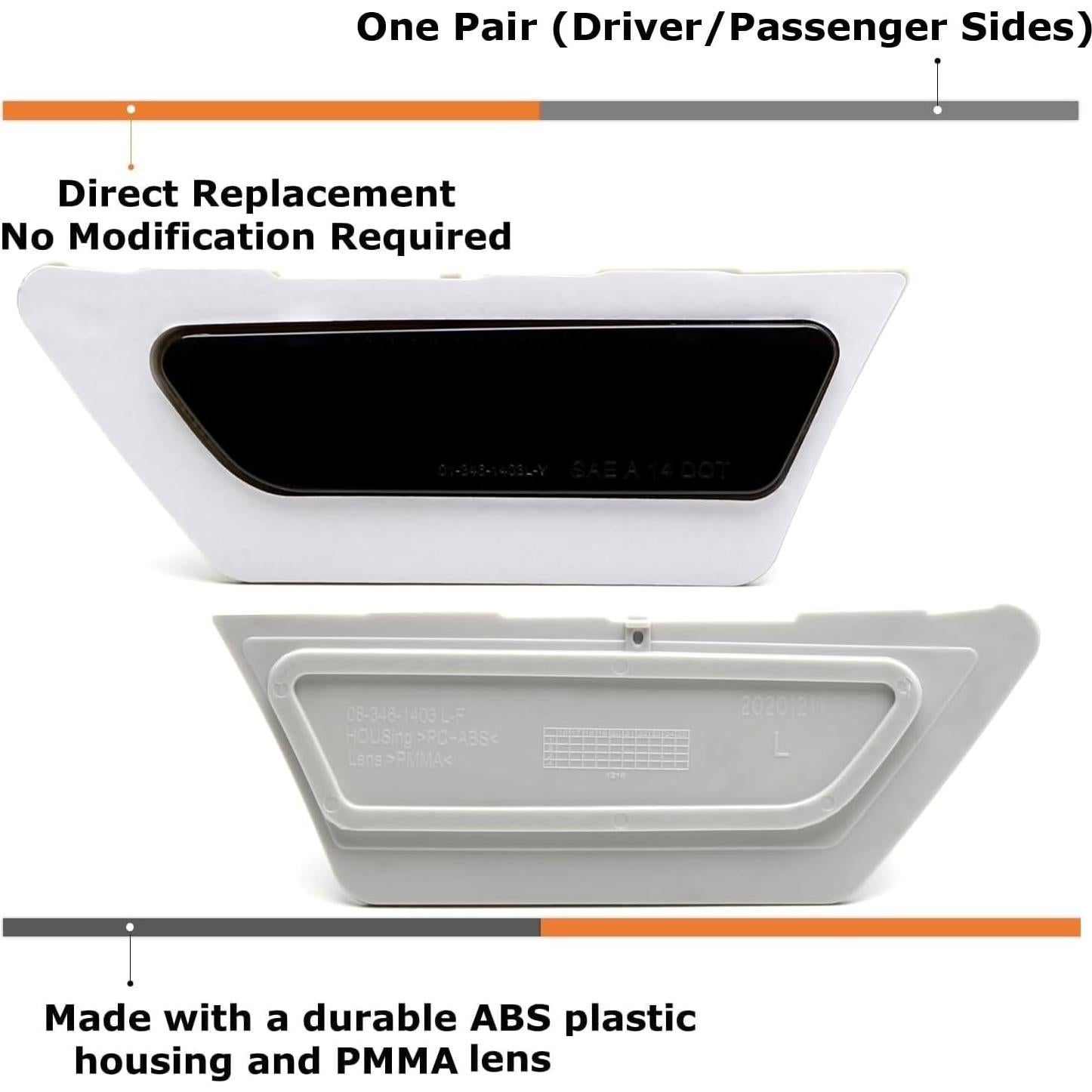 Marcadores Laterales Ahumados iJDMTOY para Audi A4/S4 2017-2018