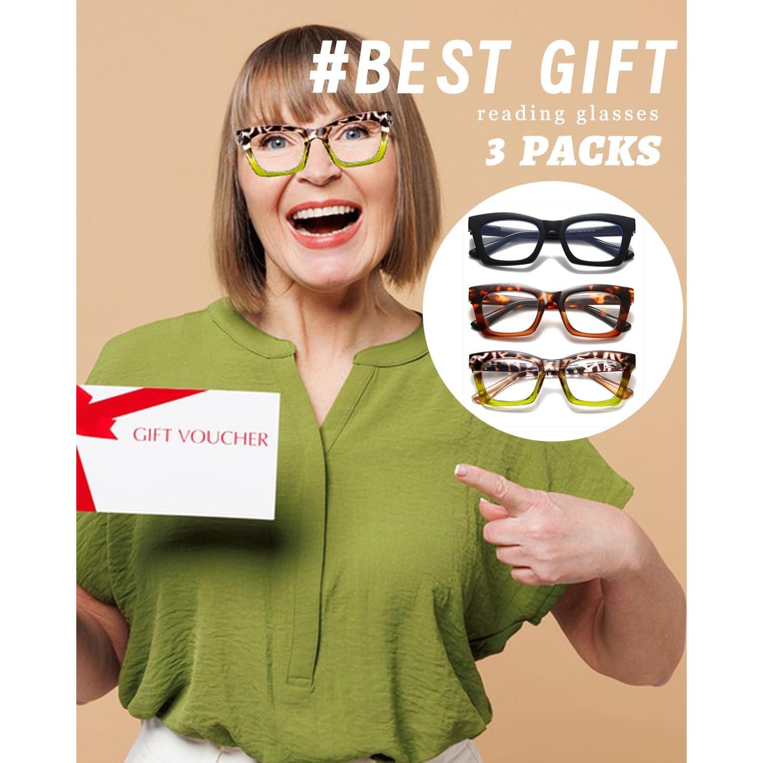 Gafas de lectura Hubeye 3 Pack +2.5 con bloqueo luz azul