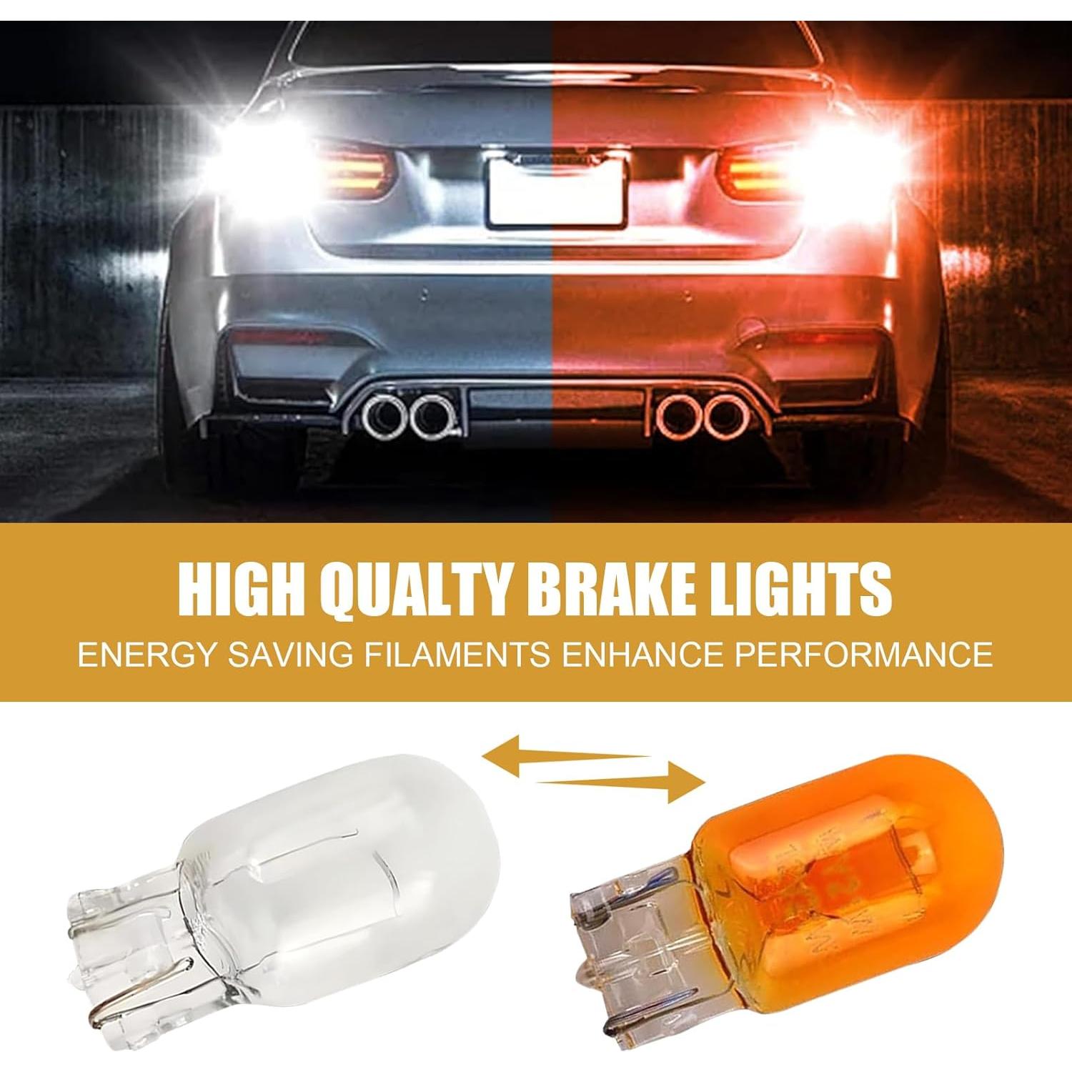 10 Bombillas de Luz de Freno T20 DACIRTY 440 LM Blanco