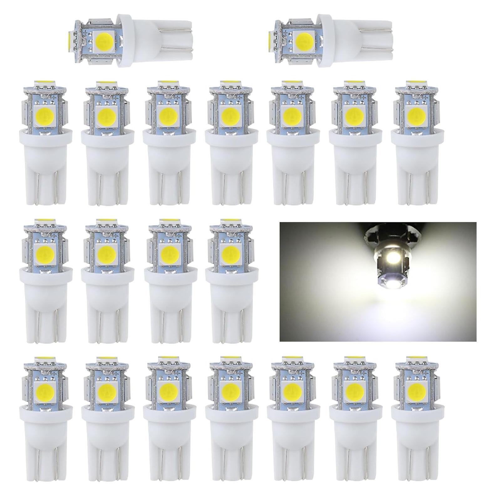 20 Bombillas LED T10 194 6000K Ferianl para Coche