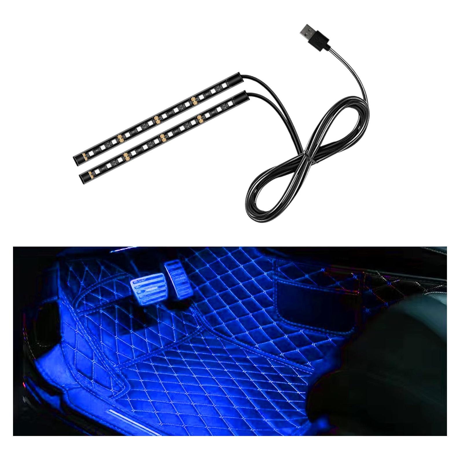 Tira de Luz LED Interior para Auto UHANBUT Azul 22.5 cm