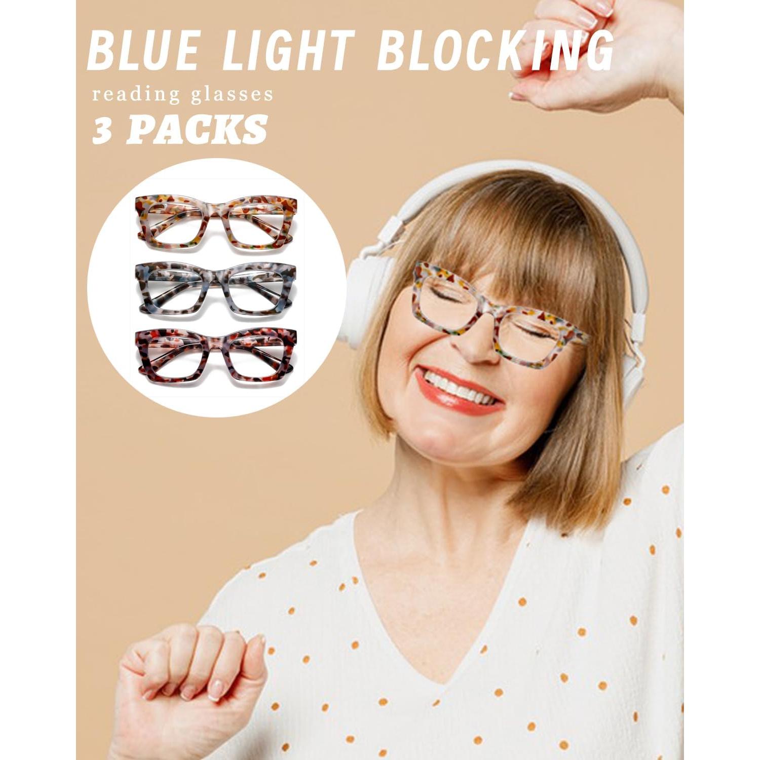 Gafas de Lectura Hubeye Estilo Oprah +2.5 Dioptrías Bloqueo Luz Azul