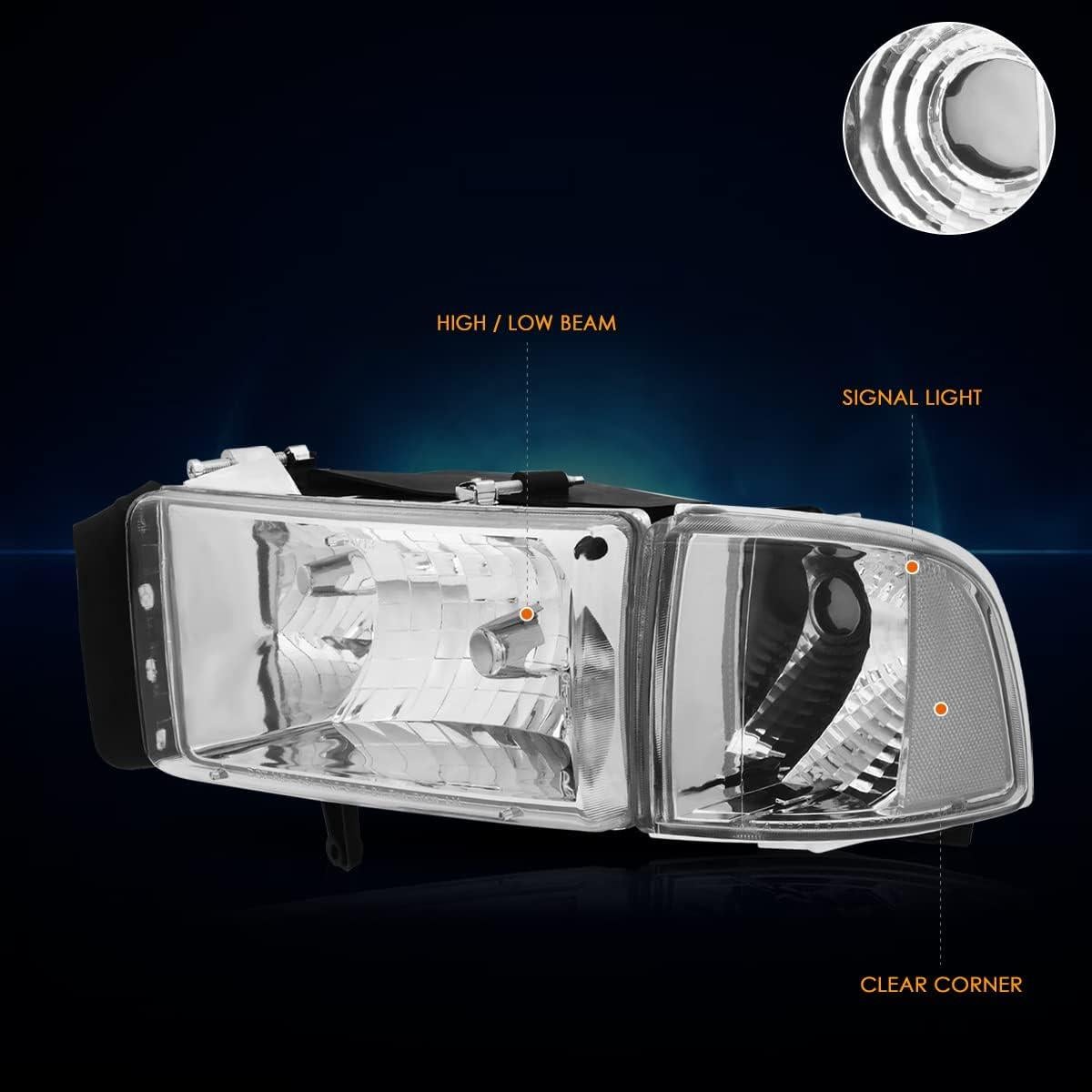 Conjunto de Faros y Lámparas de Esquina PM PERFORMOTOR 1994-2002 Dodge Ram