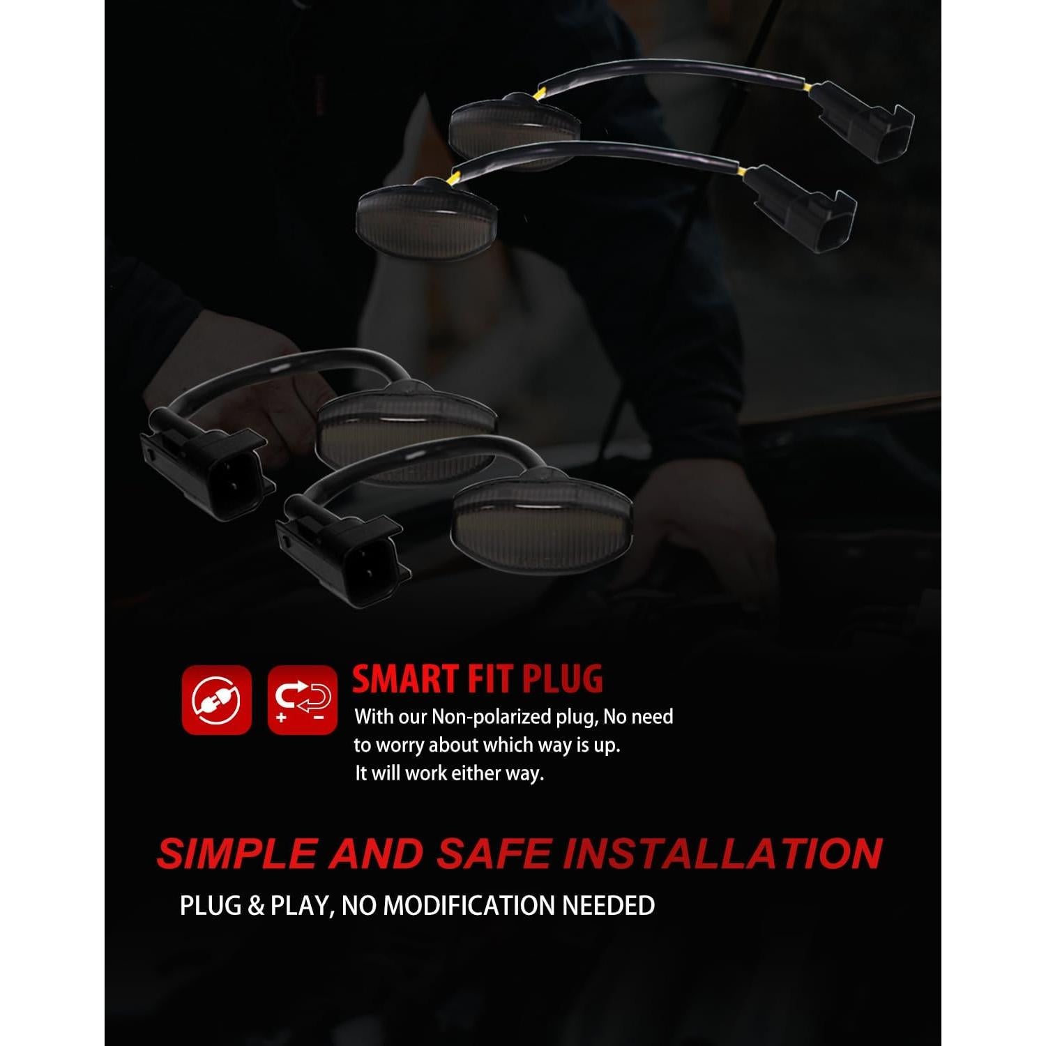 Juego de 4 luces LED marcador lateral Ford Raptor 2010-2014