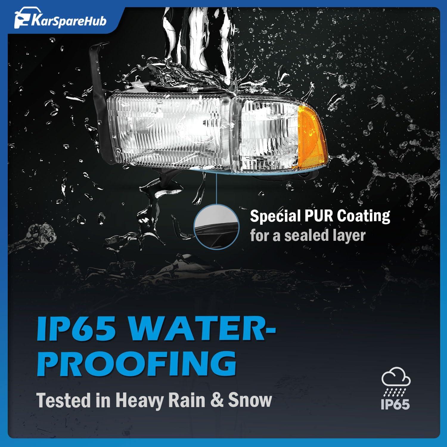 Faros para Dodge Ram 1500 2500 3500 1994-2001 KarSpareHub