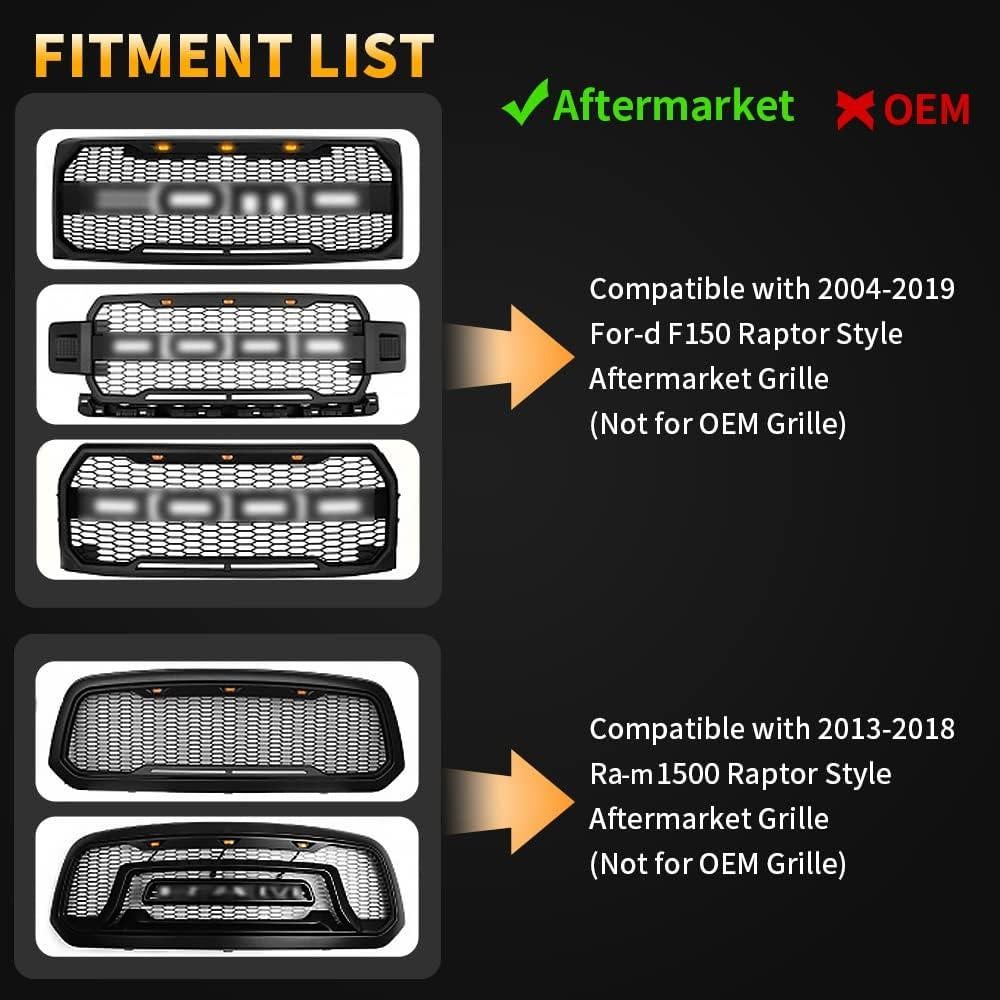Luces de Rejilla LED AUXLIGHT Ámbar 3PCS para F150 y RAM 1500