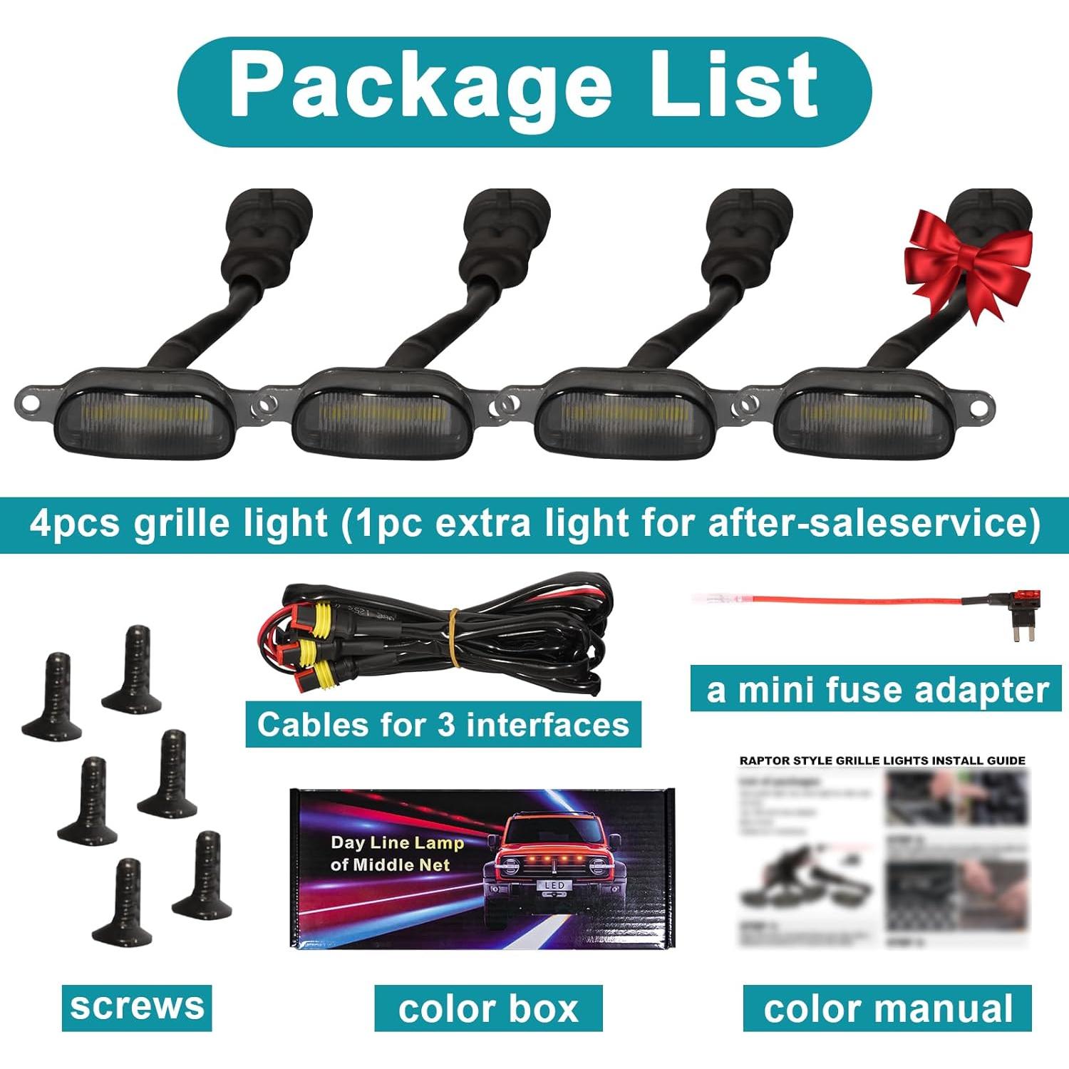 Luces de Parrilla Delantera LED Zrebrio Estilo Raptor 2004-2022