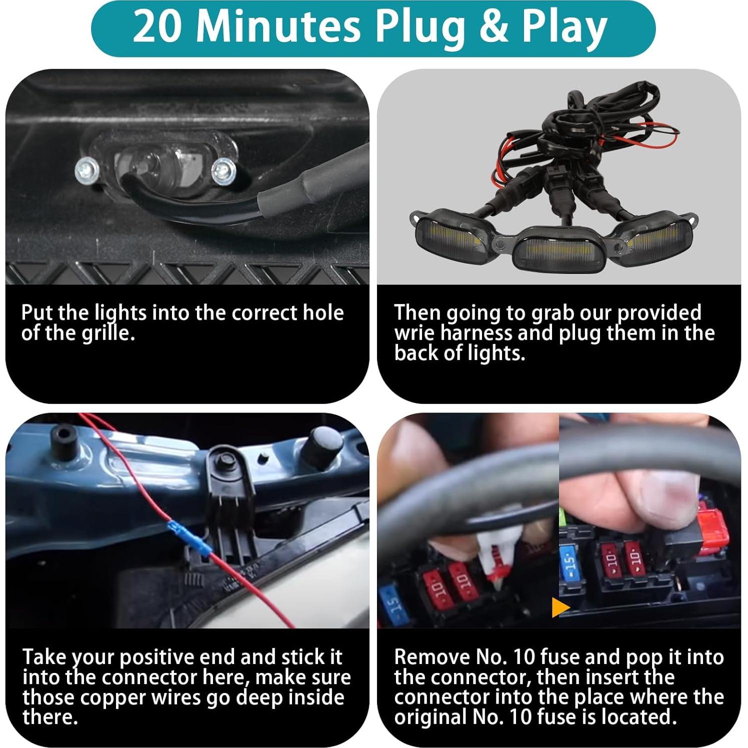 Luces de Parrilla Delantera LED Zrebrio Estilo Raptor 2004-2022