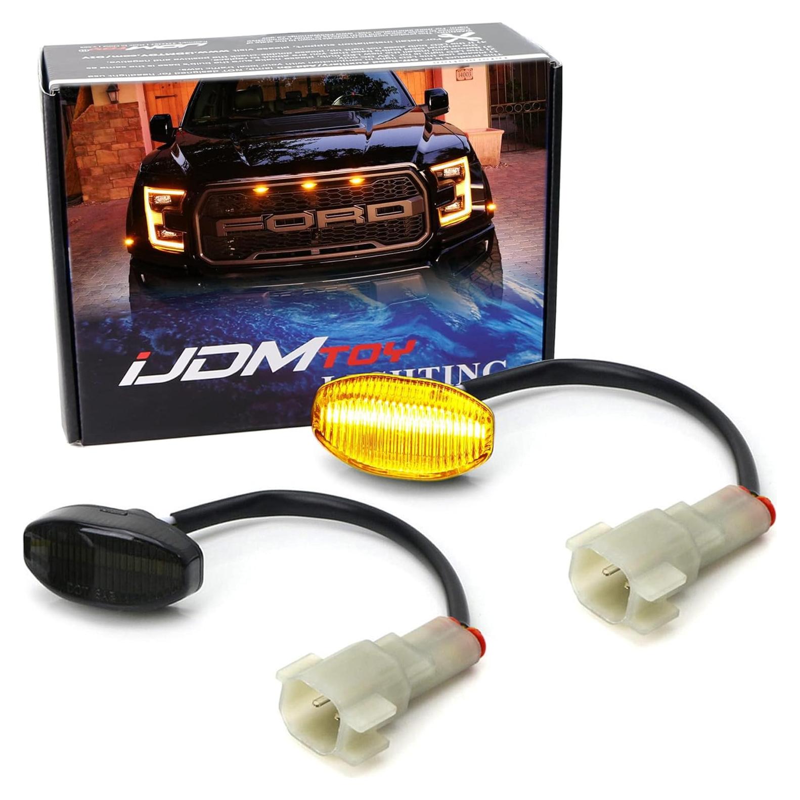 Kit de Luz de Marcador Lateral LED iJDMTOY Ámbar para Ford Raptor 2017-2020