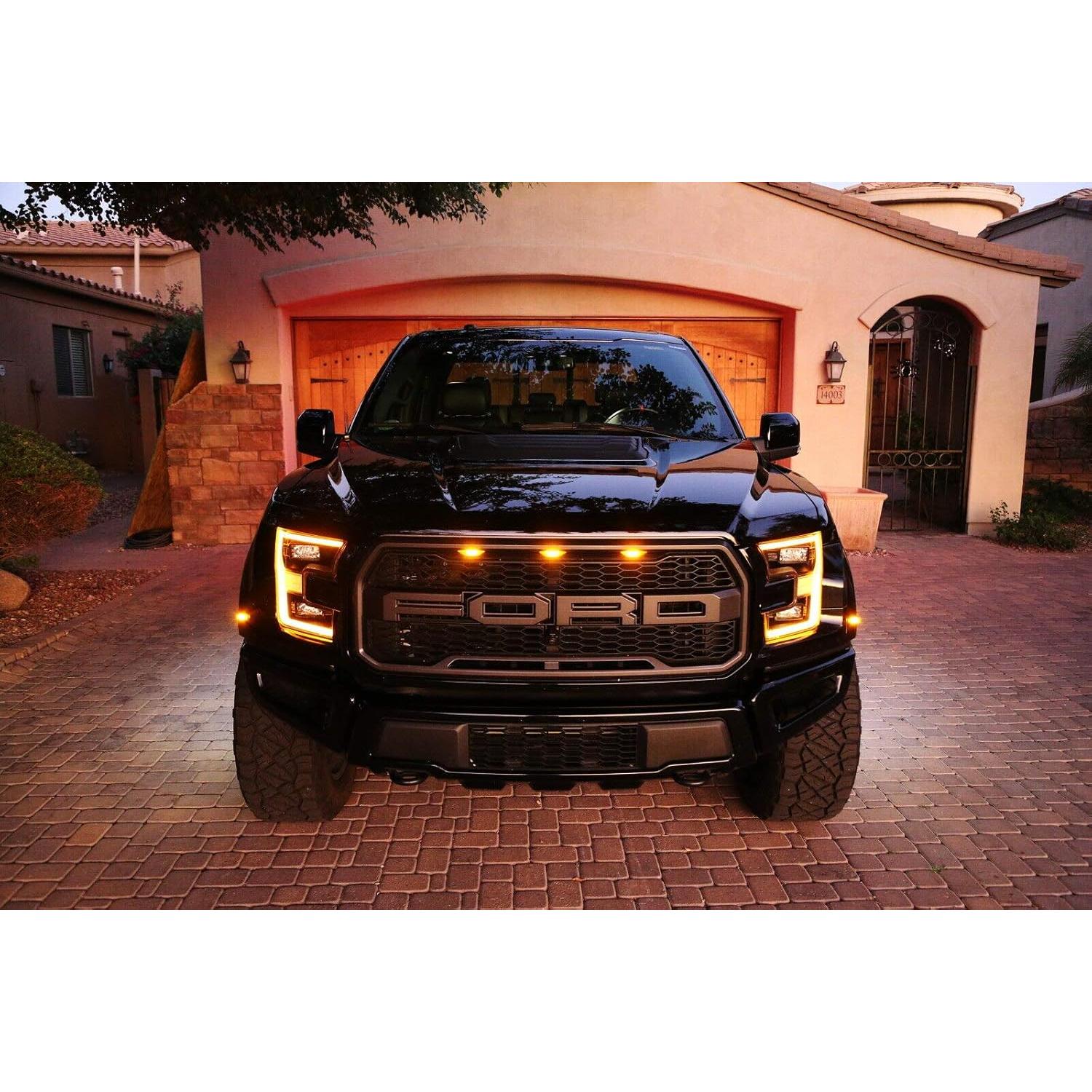 Kit de Luz de Marcador Lateral LED iJDMTOY Ámbar para Ford Raptor 2017-2020