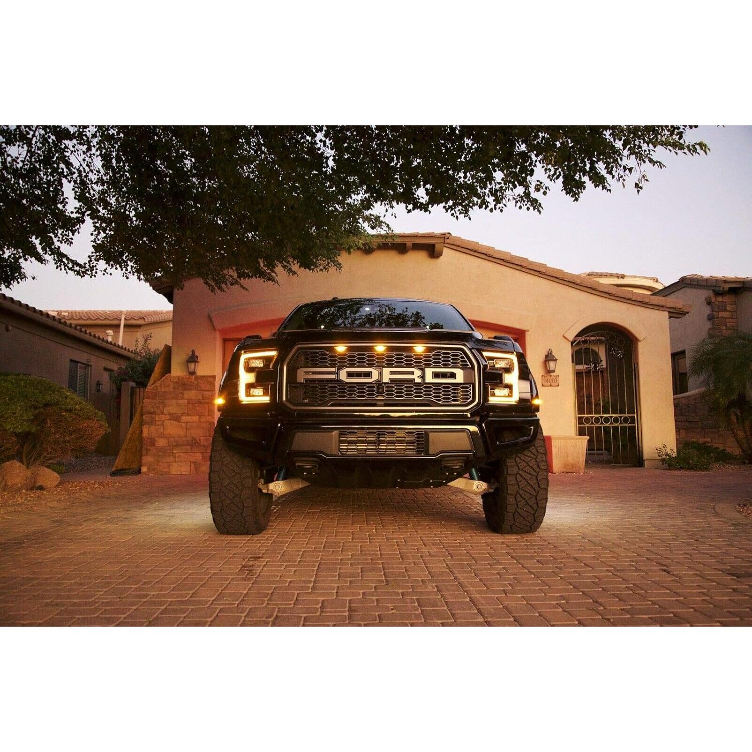 Kit de Luz de Marcador Lateral LED iJDMTOY Ámbar para Ford Raptor 2017-2020