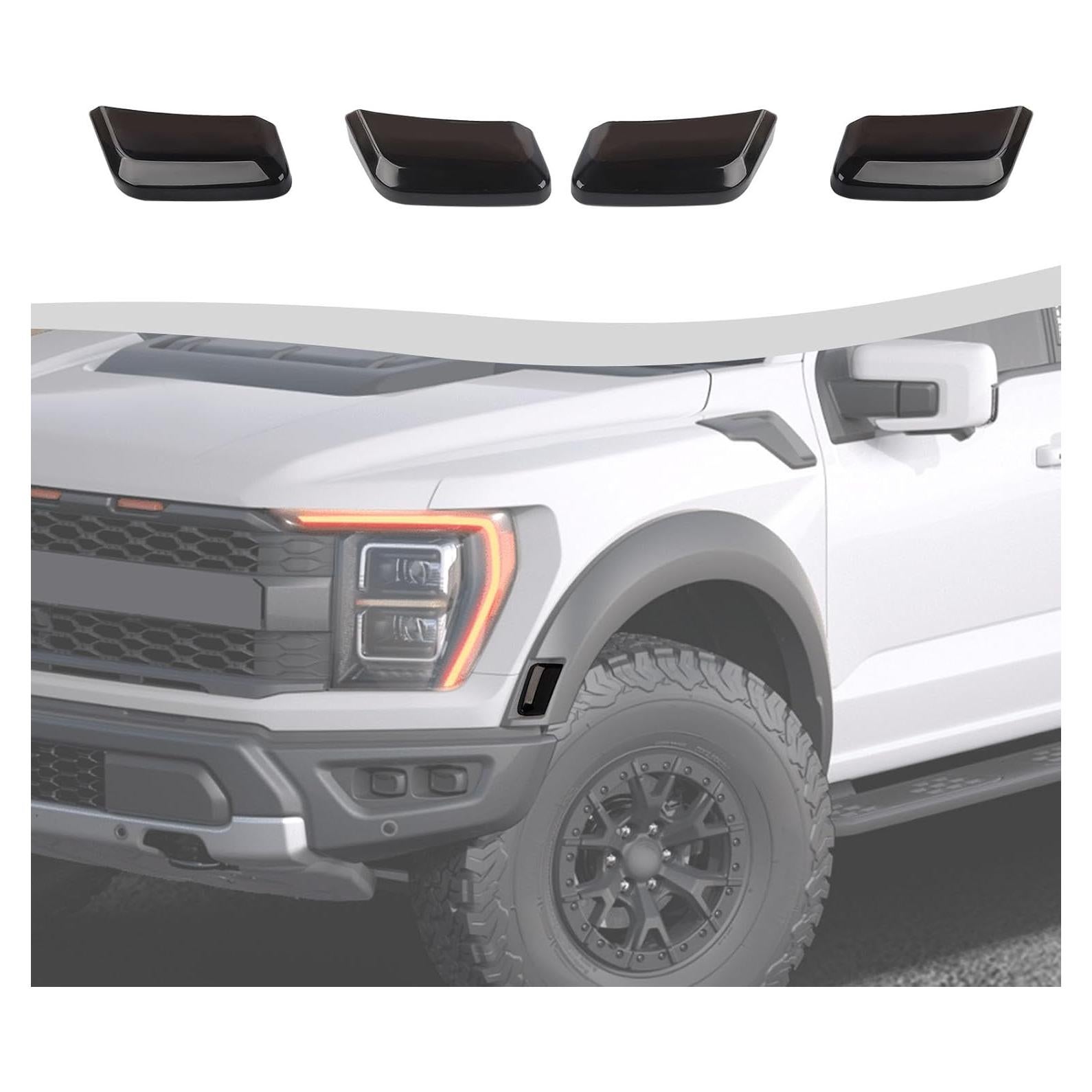 Cubiertas de lámpara de ceja de rueda SQQP para Ford F150 Raptor 2021-2025
