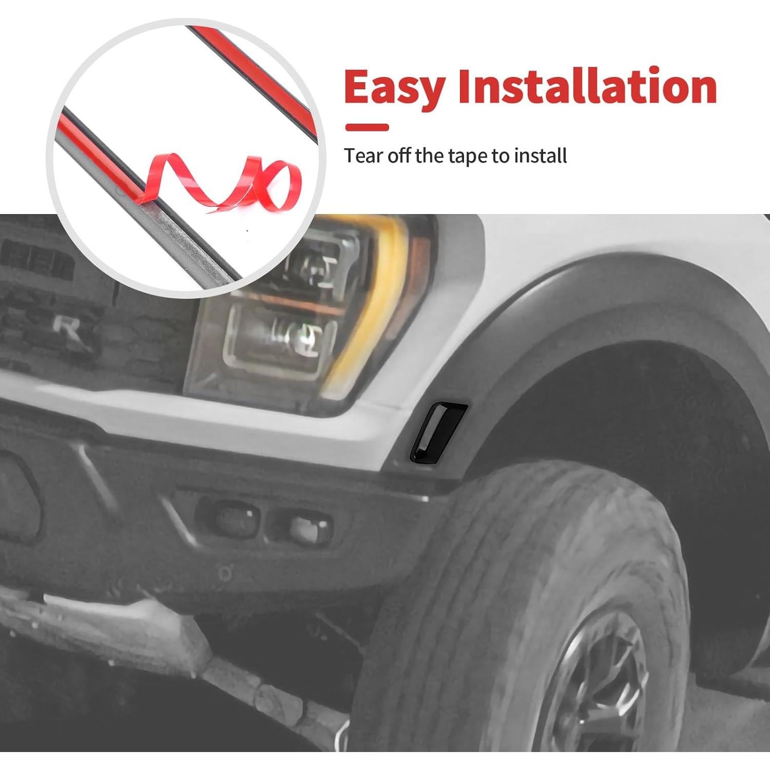 Cubiertas de lámpara de ceja de rueda SQQP para Ford F150 Raptor 2021-2025