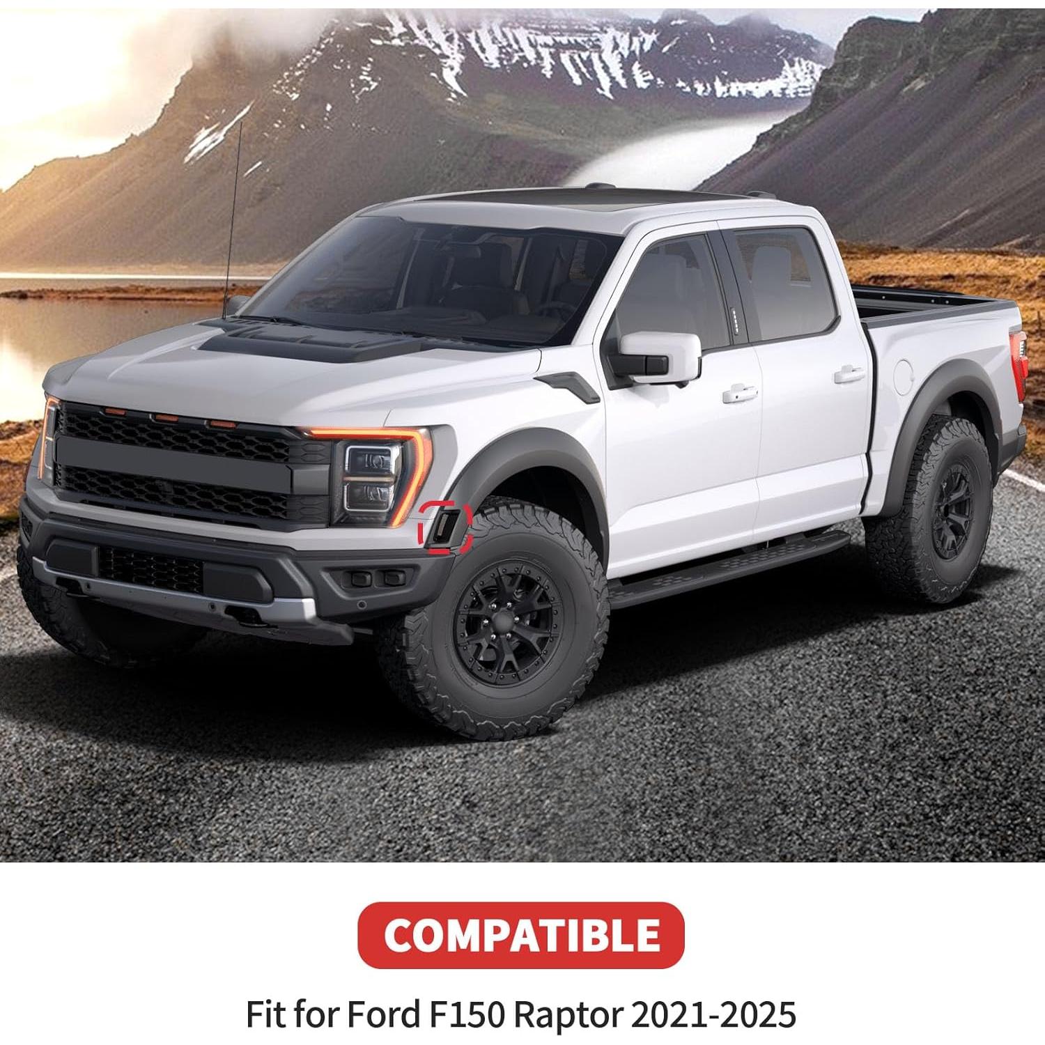 Cubiertas de lámpara de ceja de rueda SQQP para Ford F150 Raptor 2021-2025