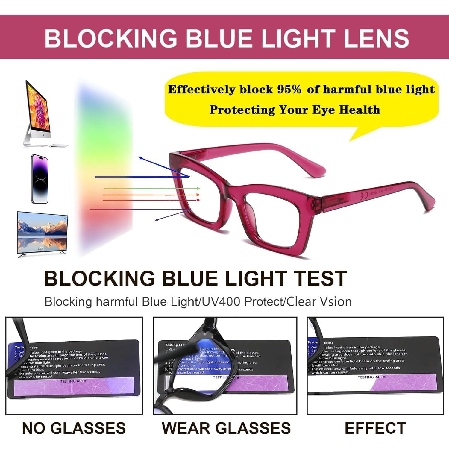 Gafas de Lectura Hubeye Estilo Oprah +1.5 Luz Azul