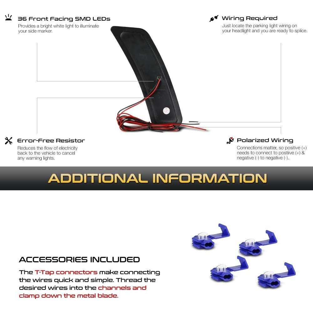 Luces de Marcador Lateral LED VIPMOTOZ para BMW M3 M4 2014-2019